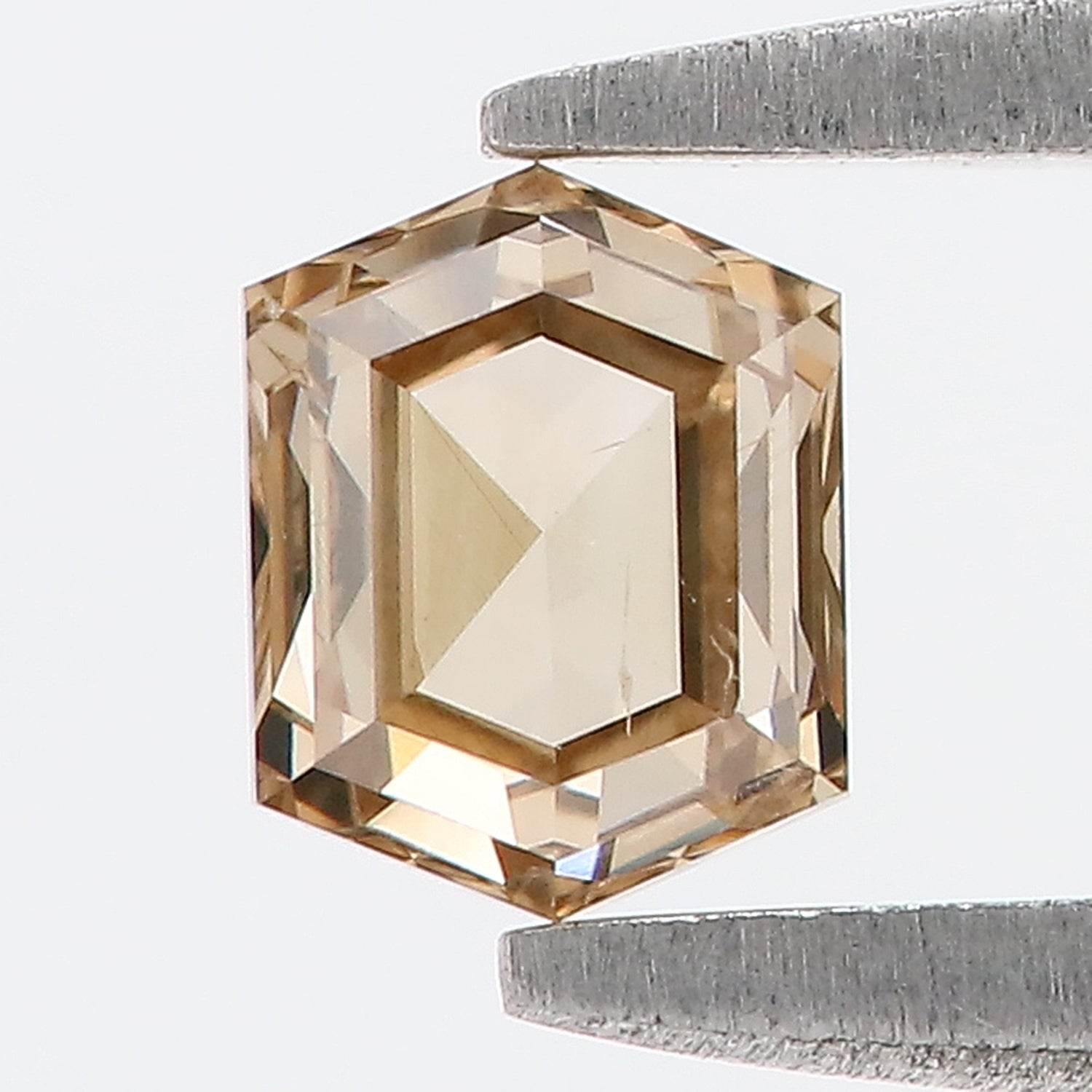 0.37 CT Natural Loose Hexagon Shape Diamond Brown Color Hexagon Cut Diamond 4.70 MM Natural Loose Brown Color Hexagon Rose Cut Diamond LQ717