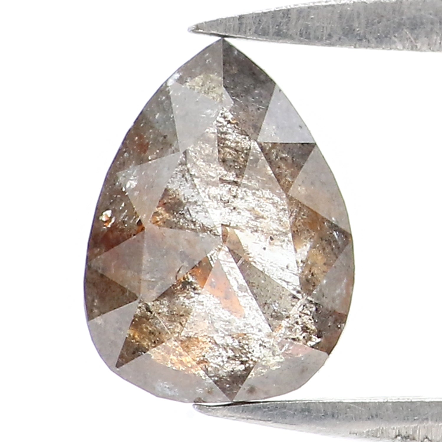 Natural Loose Pear Diamond, Salt And Pepper Pear Diamond, Natural Loose Diamond, Pear Rose Cut Diamond, 0.69 CT Pear Shape Diamond KR2677