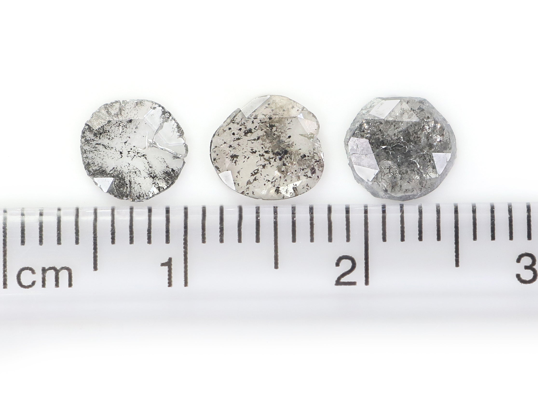 0.97 CT Natural Loose Slice Shape Diamond Salt And Pepper Slice Cut Diamond 6.35 MM Natural Black Grey Diamond Irregular Cut Diamond L3472