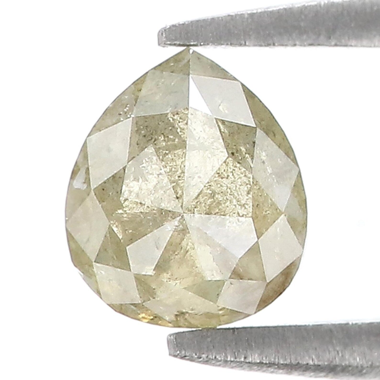 1.09 CT Natural Loose Pear Shape Diamond Yellow Grey Color Pear Cut Diamond 6.50 MM Natural Loose Diamond Pear Rose Cut Diamond QN7232