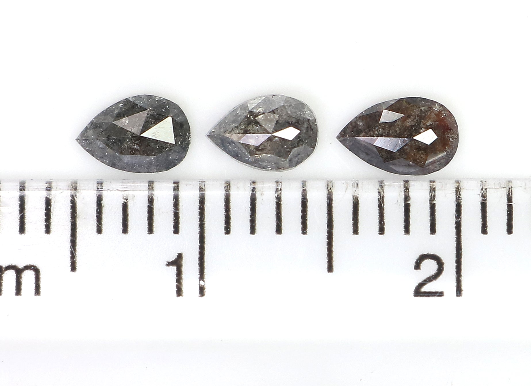 0.55 CT Natural Loose Pear Shape Diamond Salt And Pepper Pear Cut Diamond 4.50 MM Natural Black Grey Color Pear Rose Cut Diamond LQ2790