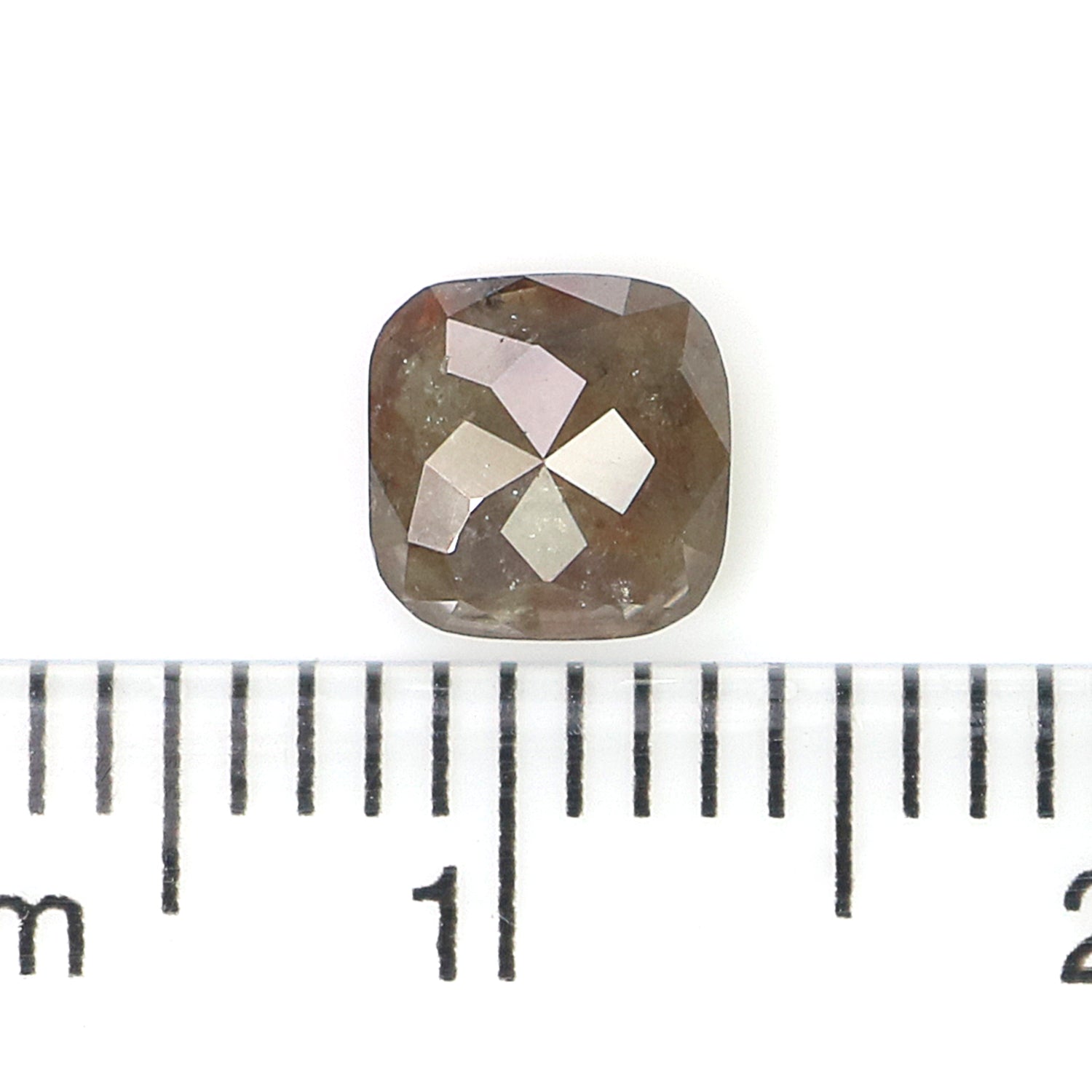 Natural Cushion Brown Diamond 0.74 CT Loose Rose Cut Brown Stone 5.45 MM Rustic Diamond Cushion Diamond For Custom Engagement Ring L3626