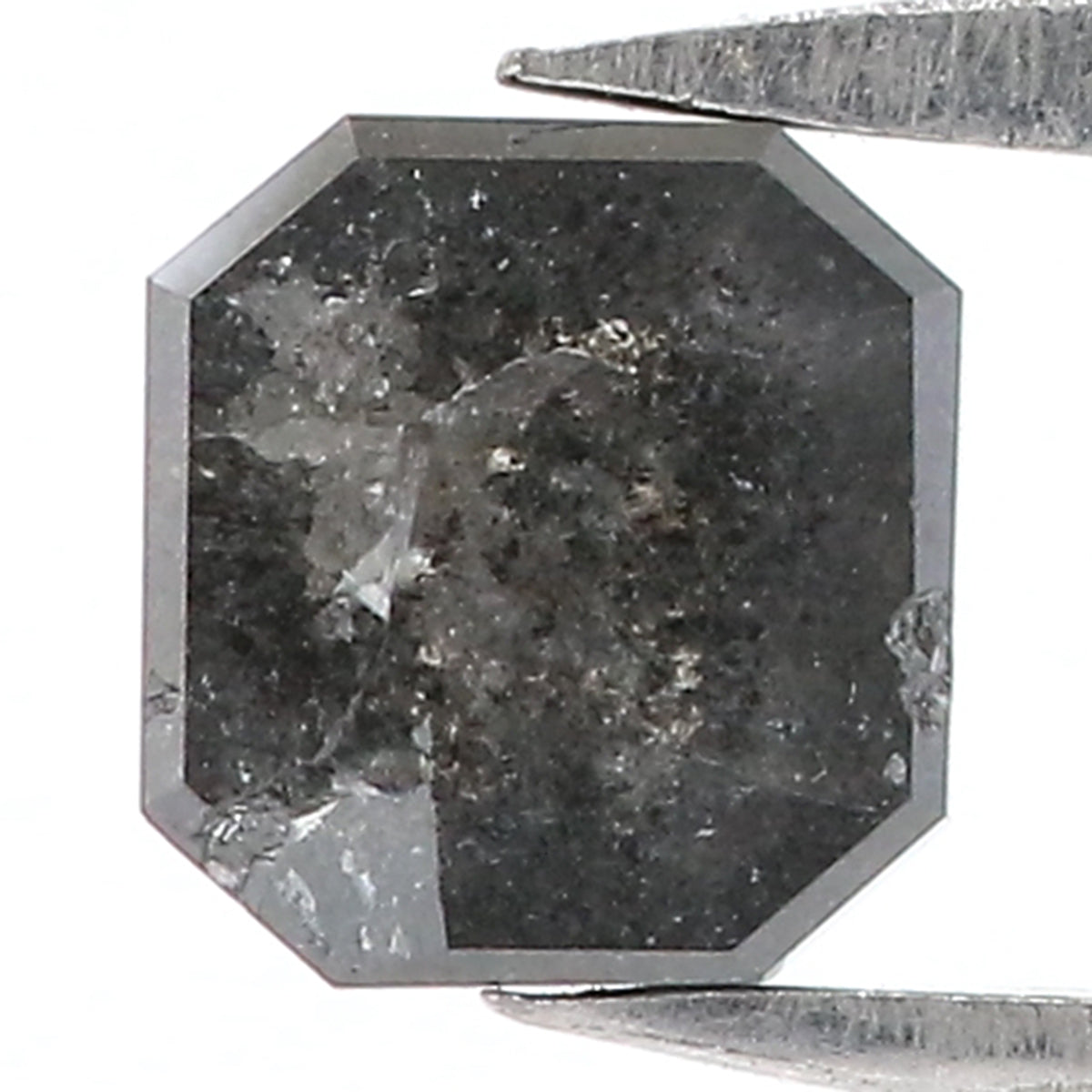 0.70 CT Natural Loose Emerald Shape Diamond Salt And Pepper Emerald Cut Diamond 5.50 MM Natural Black Grey Emerald Rose Cut Diamond QL3129