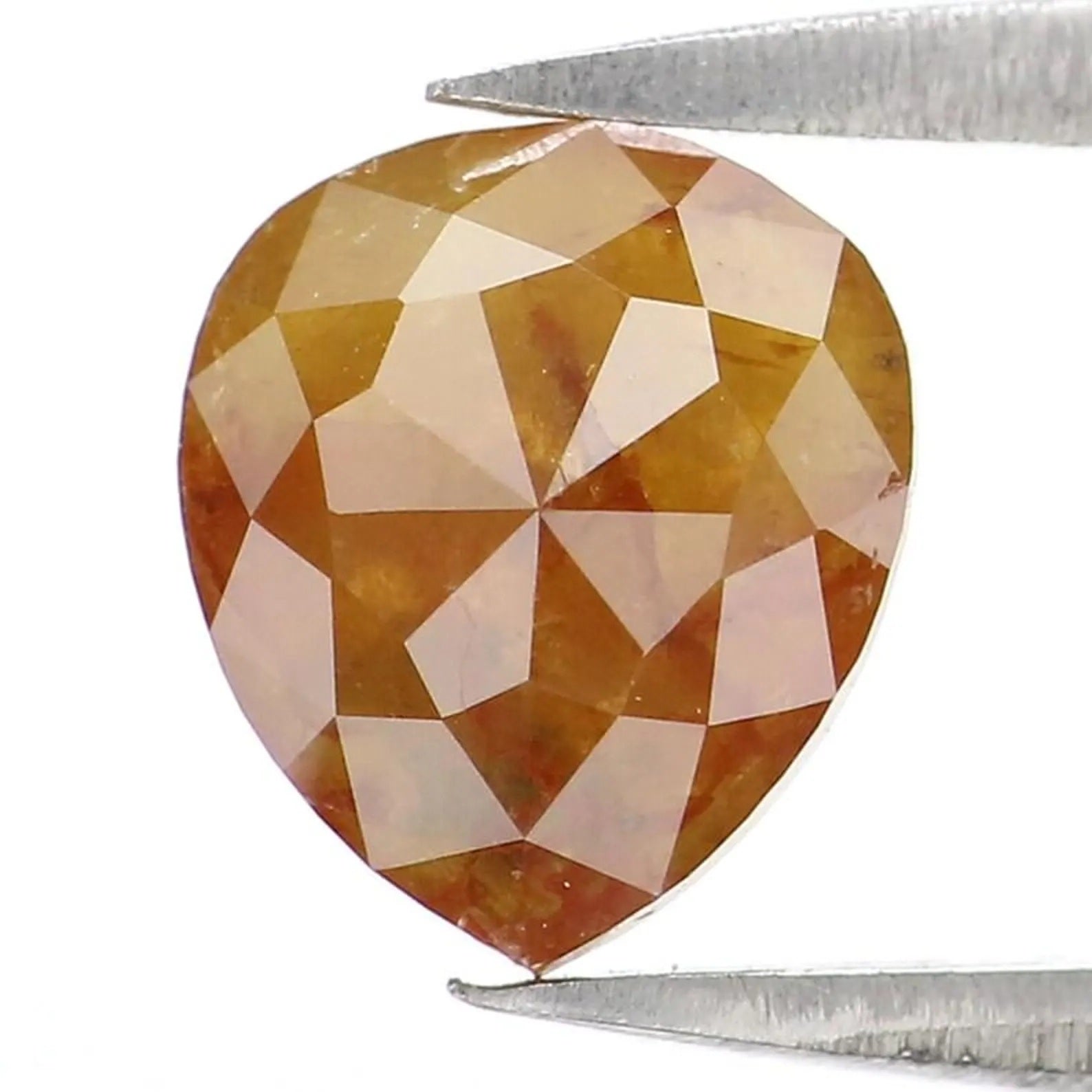 1.35 CT Natural Loose Heart Shape Diamond Yellow Color Heart Cut Diamond 7.30 MM Natural Diamond Brown Color Heart Rose Cut Diamond NQ2244