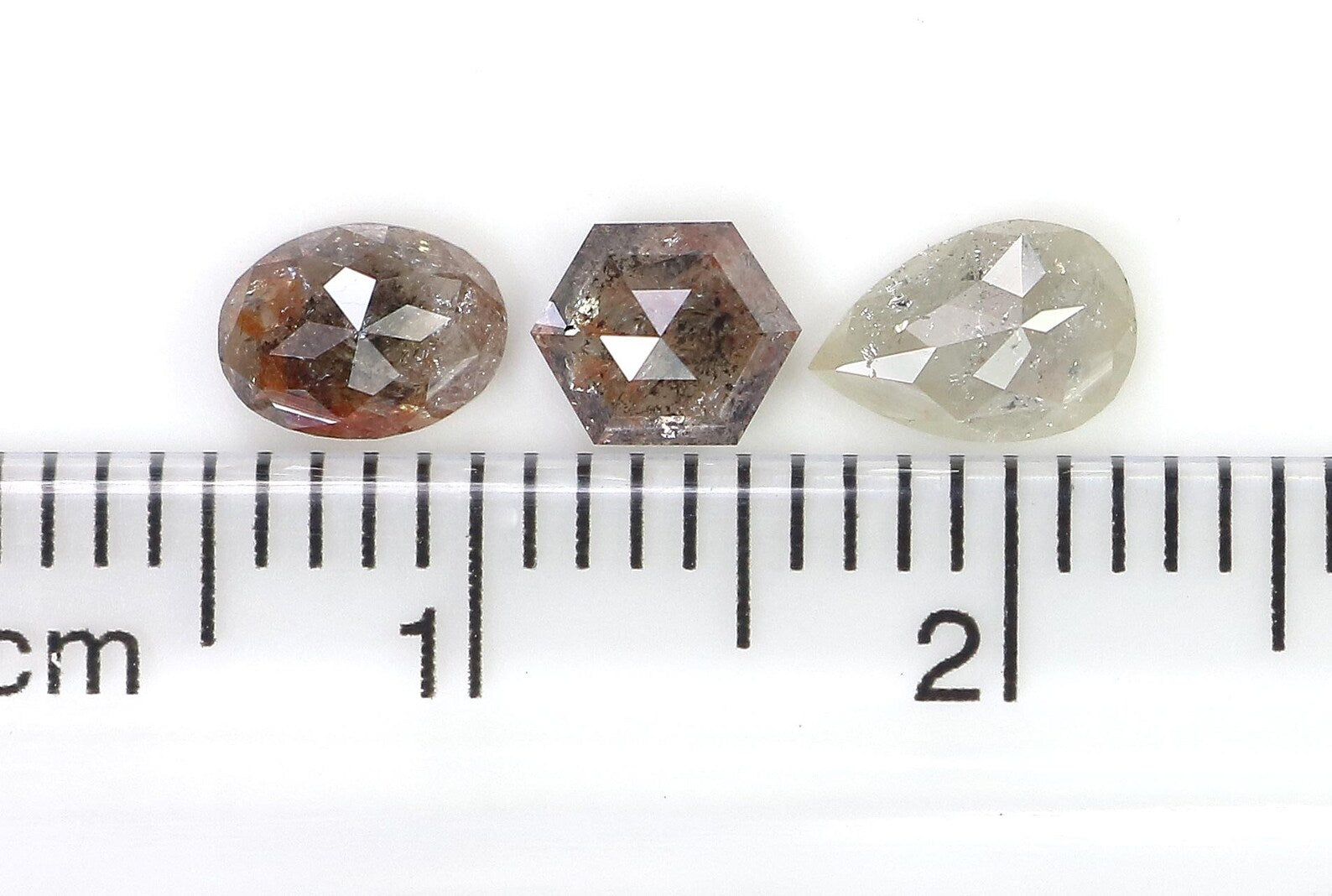1.27 CT Natural Loose Mix Shape Diamond Brown Grey Color Mix Shape Diamond 6.25 MM Natural Loose Diamond Mix Shape Rose Cut Diamond NQ2204
