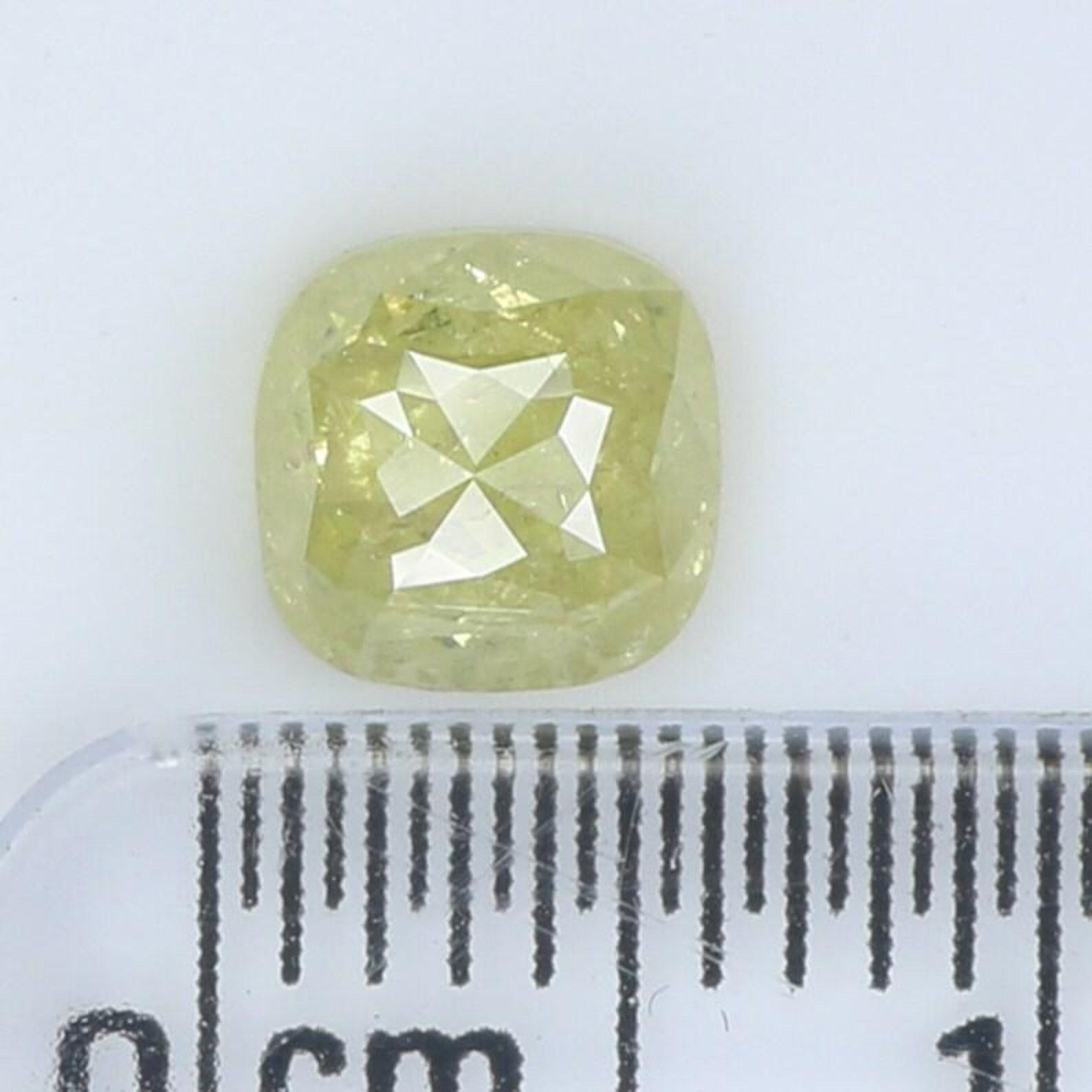 0.74 Ct Natural Loose Cushion Shape Diamond Cushion Yellow Color Cushion Diamond 5.60 MM Natural Loose Yellow Color Cushion Rose Cut NQ319
