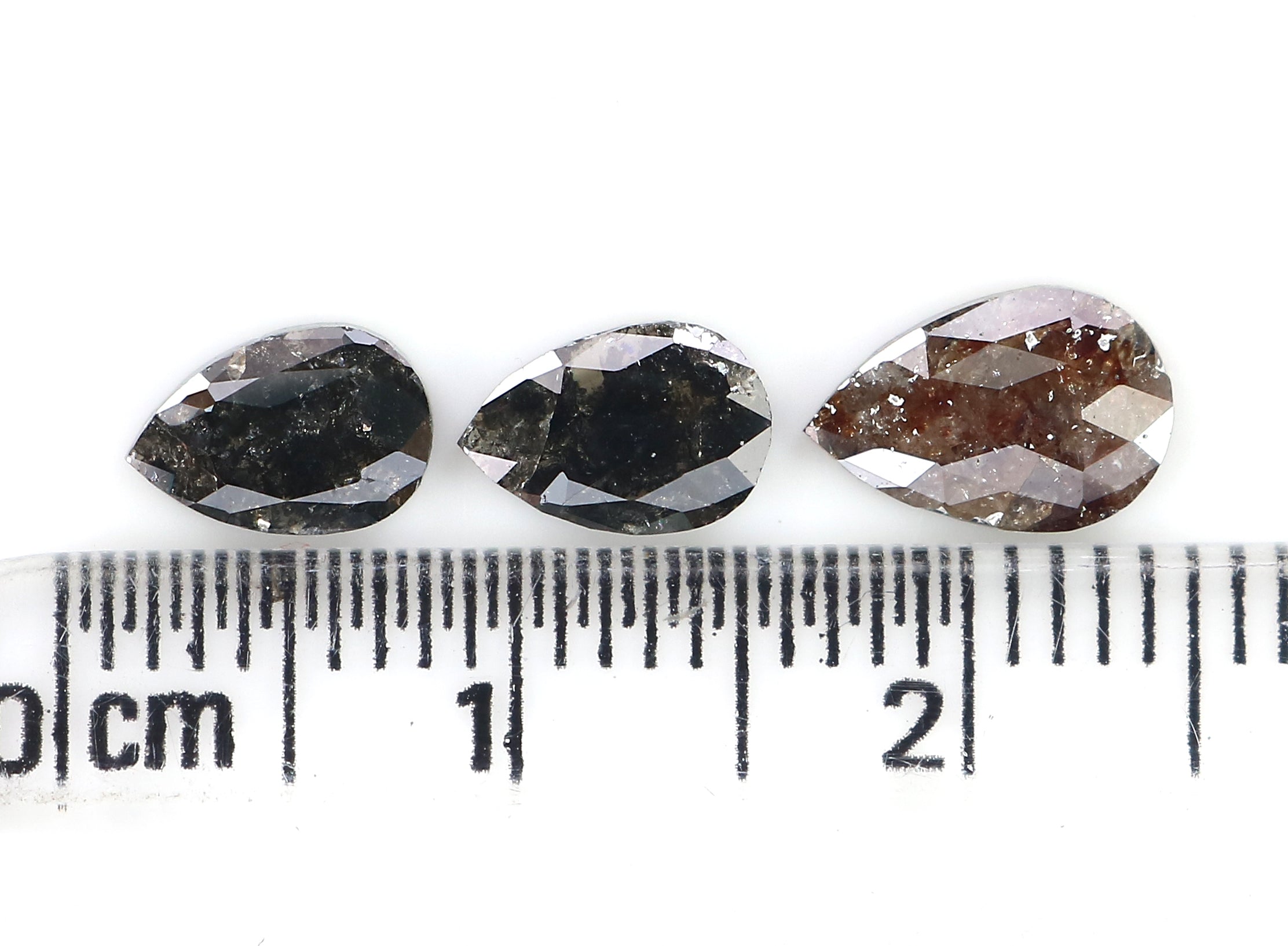 2.04 CT Natural Loose Pear Shape Diamond Black Color Pear Cut Diamond 8.20 MM Natural Loose Brown Color Diamond Pear Rose Cut Diamond LQ3163