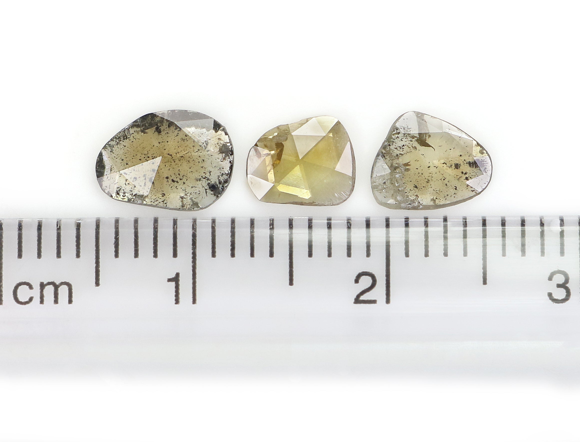 0.97 CT Natural Loose Slice Shape Diamond Yellow Color Slice Cut Diamond 7.25 MM Natural Grey Color Diamond Irregular Cut Diamond L3476