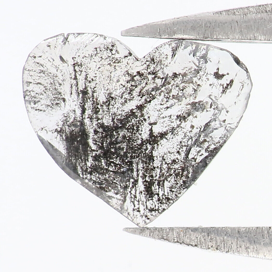 Natural Loose Heart Salt And Papper Diamond Black Grey Color 0.27 CT 5.55 MM Heart Shape Rose Cut L1635