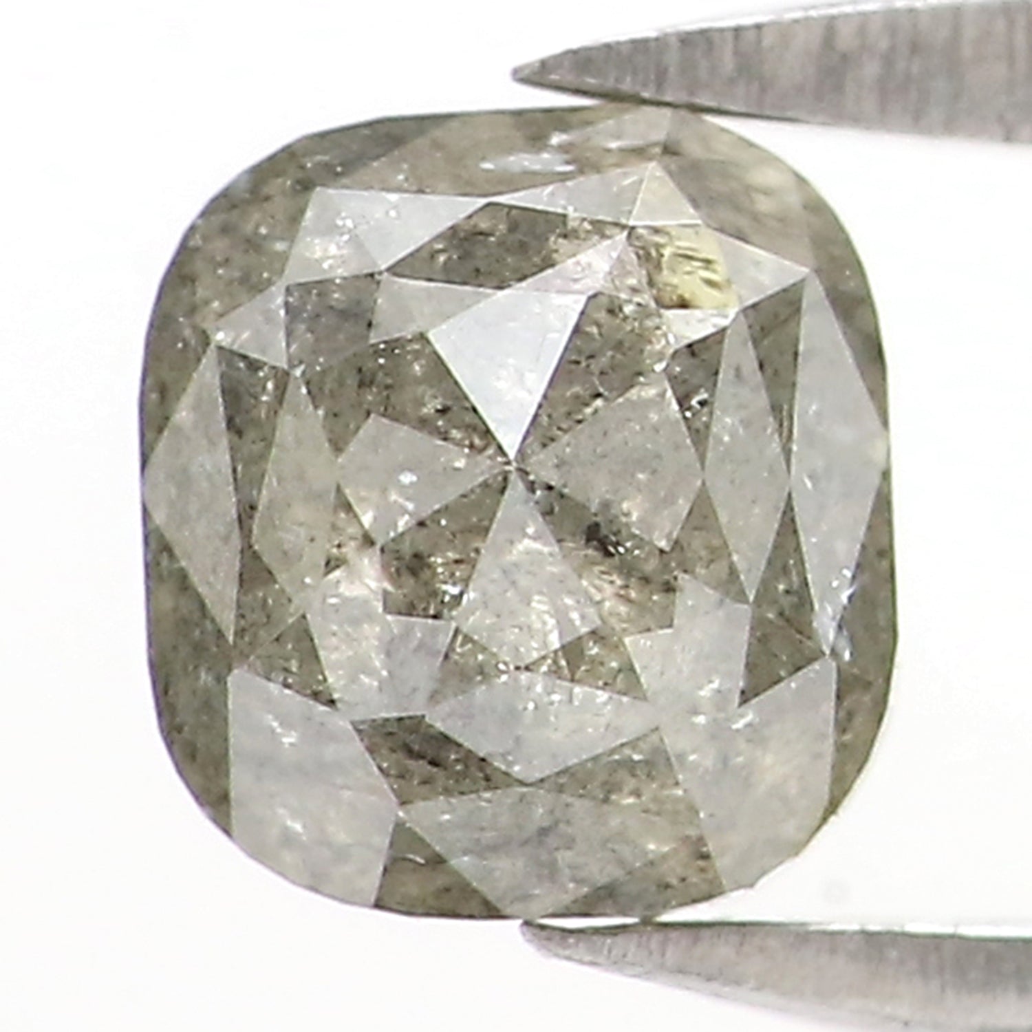 0.97 CT Natural Loose Cushion Shape Diamond Salt And Pepper Cushion Cut Diamond 5.10 MM Natural Grey Color Cushion Rose Cut Diamond LQB2860