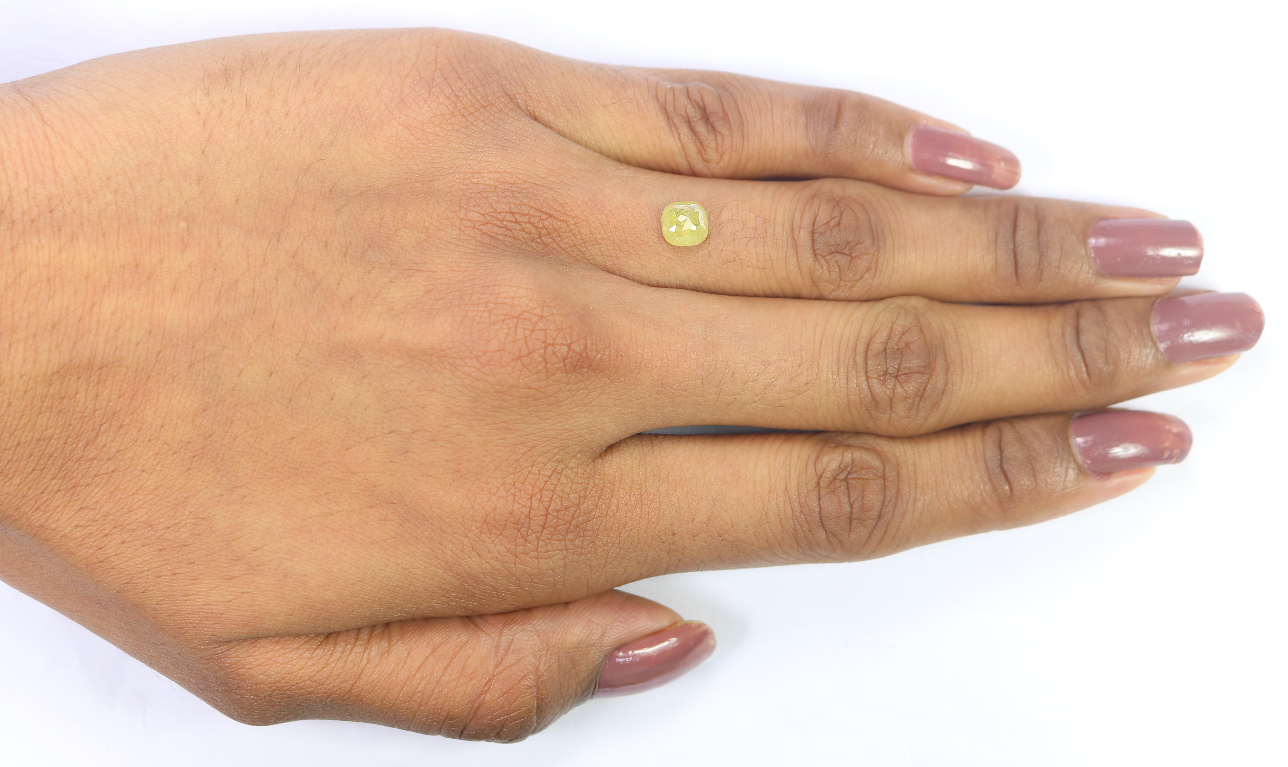 0.81 CT Natural Loose Cushion Shape Diamond Yellow Color Cushion Cut Diamond 5.65 MM Natural Yellow Diamond Cushion Rose Cut Diamond QL9098