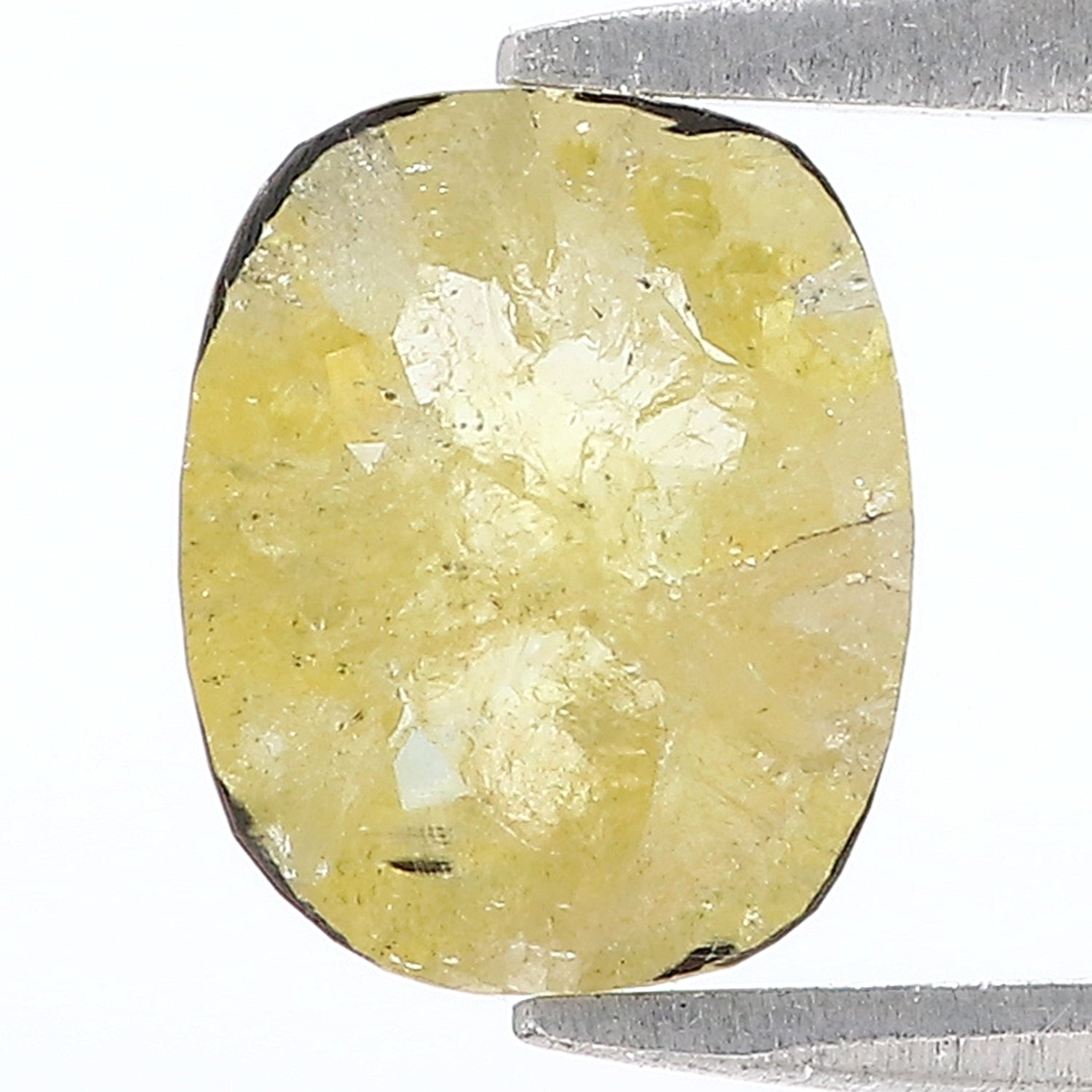 1.39 CT Natural Loose Oval Shape Diamond Yellow Color Oval Cut Diamond 8.85 MM Natural Grey Color Diamond Oval Rose Cut Diamond L3465