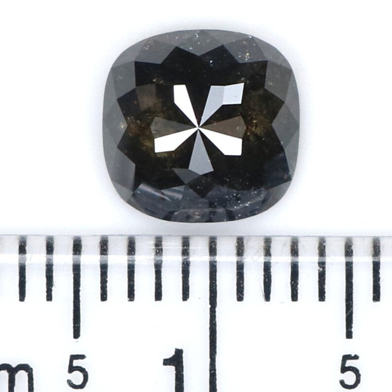 1.63 CT Natural Loose Cushion Shape Diamond Black Color Cushion Shape Diamond 7.35 MM Natural Loose Diamond Black Cushion Diamond NQ9429