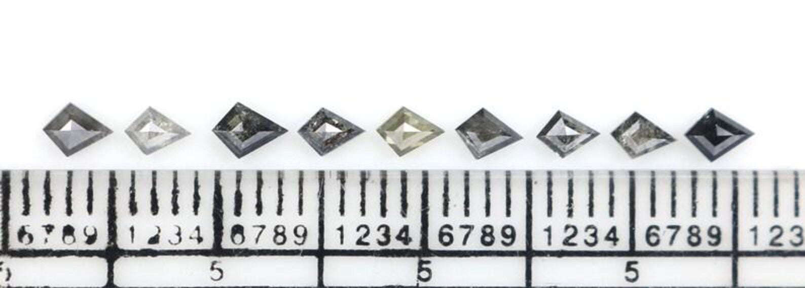 0.49 CT Natural Loose Kite Shape Diamond Salt And Pepper Kite Diamond 3.20 MM Natural Loose Black Gray Color Kite Rose Cut Diamond NQ2340