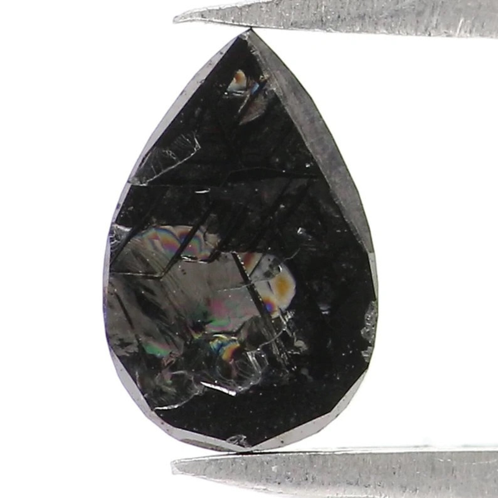 0.45 CT Natural Loose Pear Shape Diamond Black Color Pear Cut Diamond 6.90 MM Natural Loose Diamond Black Color Pear Rose Cut Diamond NQ2286