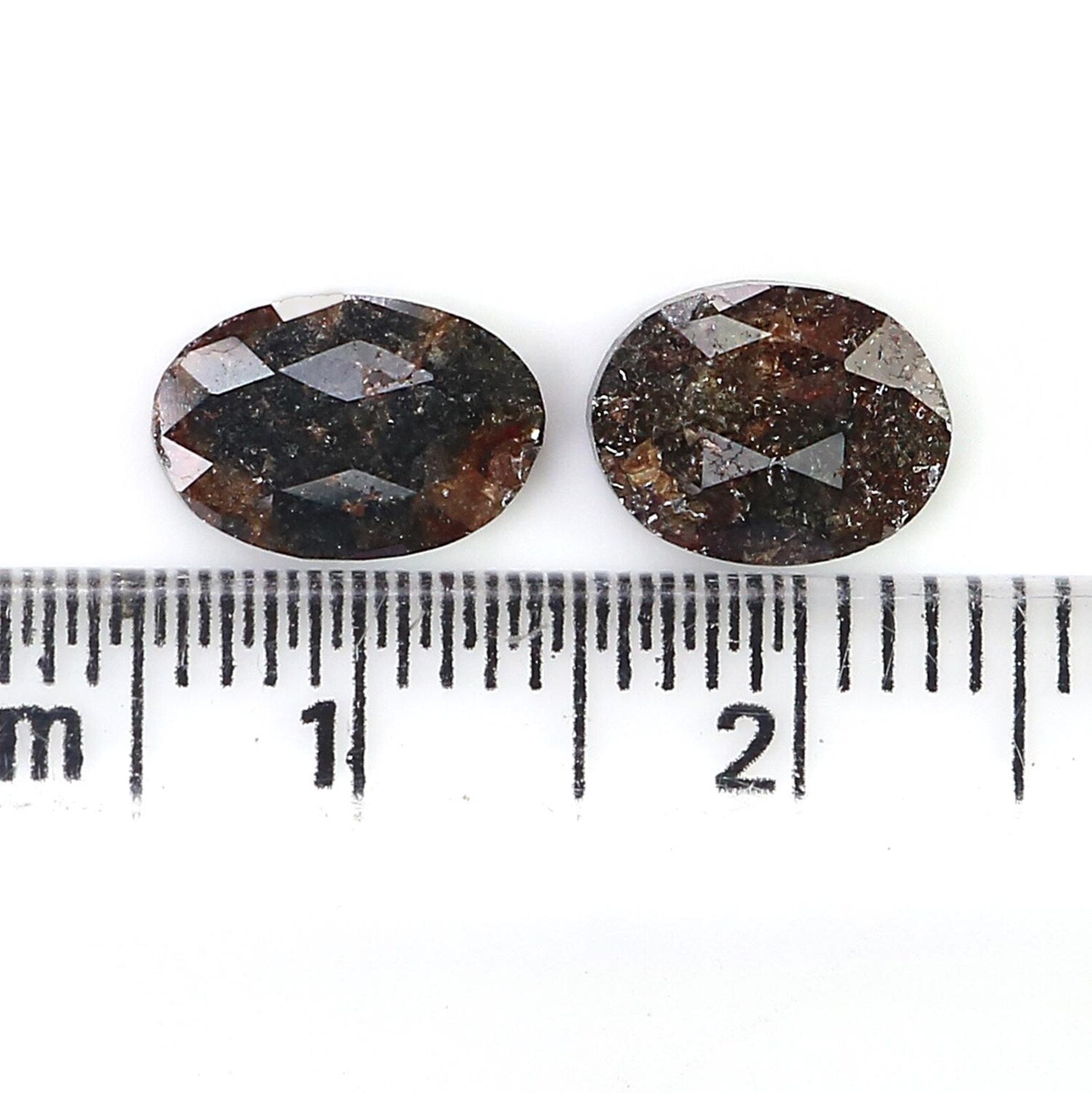 1.98 CT Natural Loose Oval Cut Pair Diamond Brown Color Oval Shape Diamond 8.85 MM Natural Diamond Brown Color Oval Rose Cut Diamond NQ2550