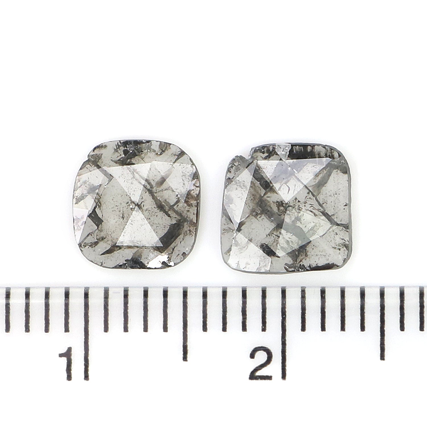 Natural Slice Salt and Pepper Diamond 0.91 CT Loose Irregular Cut Black Grey Stone 6.75 MM Rustic Diamond For Custom Engagement Ring L3621