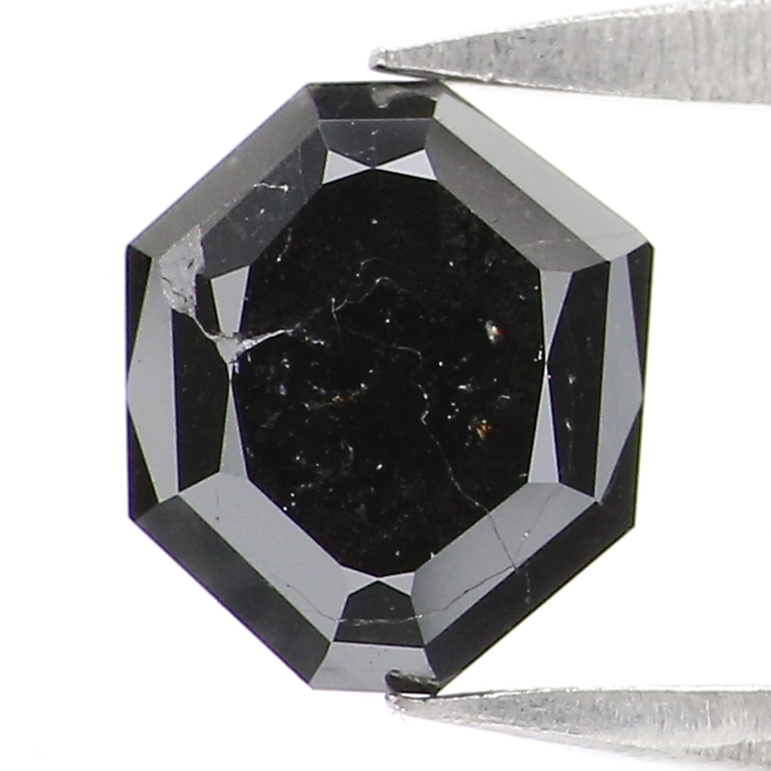 0.75 CT Natural Loose Octagon Shape Diamond Black Color Octagon Diamond 6.05 MM Natural Loose Black Color Octagon Rose Cut Diamond LQ9762