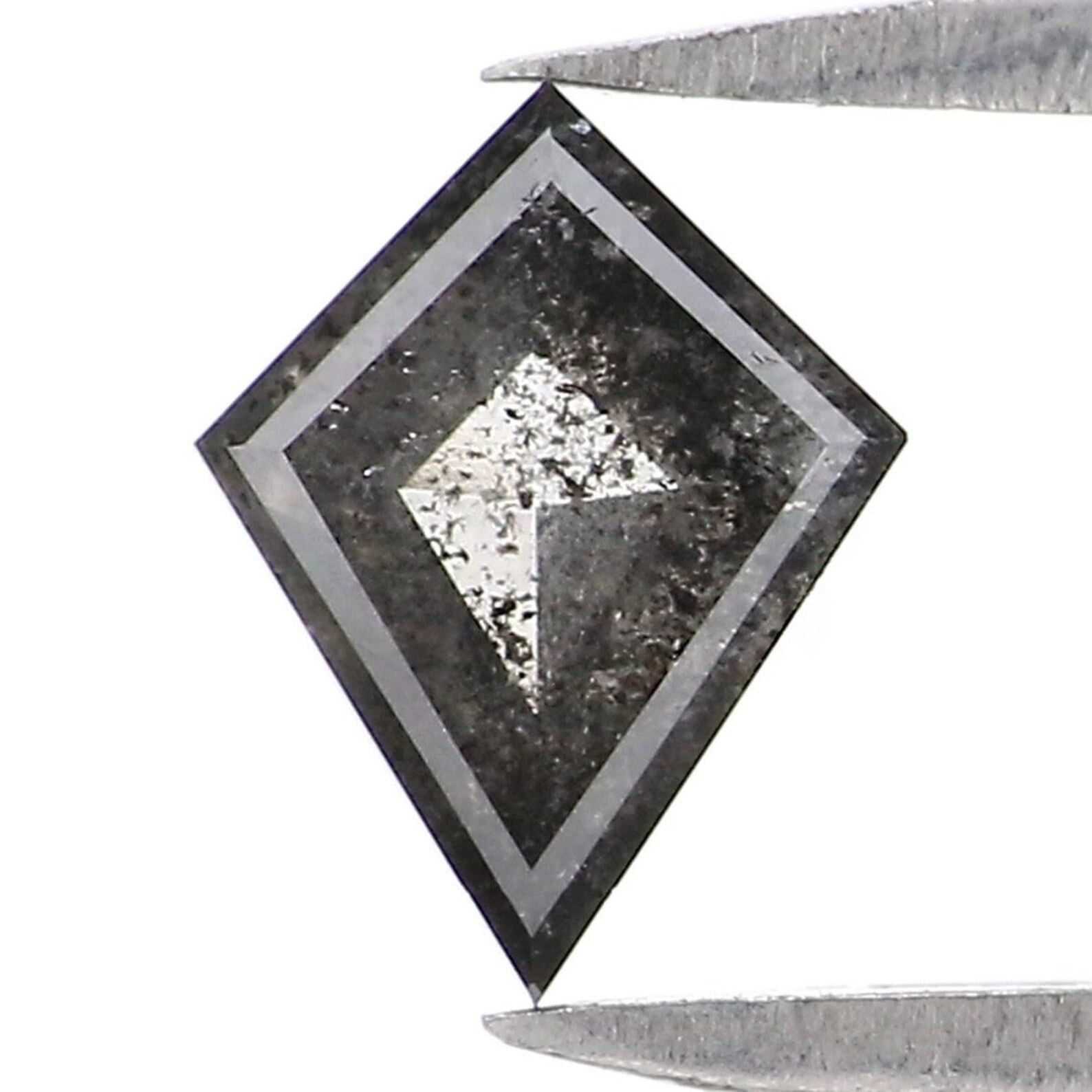 0.44 CT Natural Loose Kite Cut Diamond Salt And Pepper Diamond 6.75 MM Natural Loose Diamond Black Grey Color Kite Rose Cut Diamond NQ2167