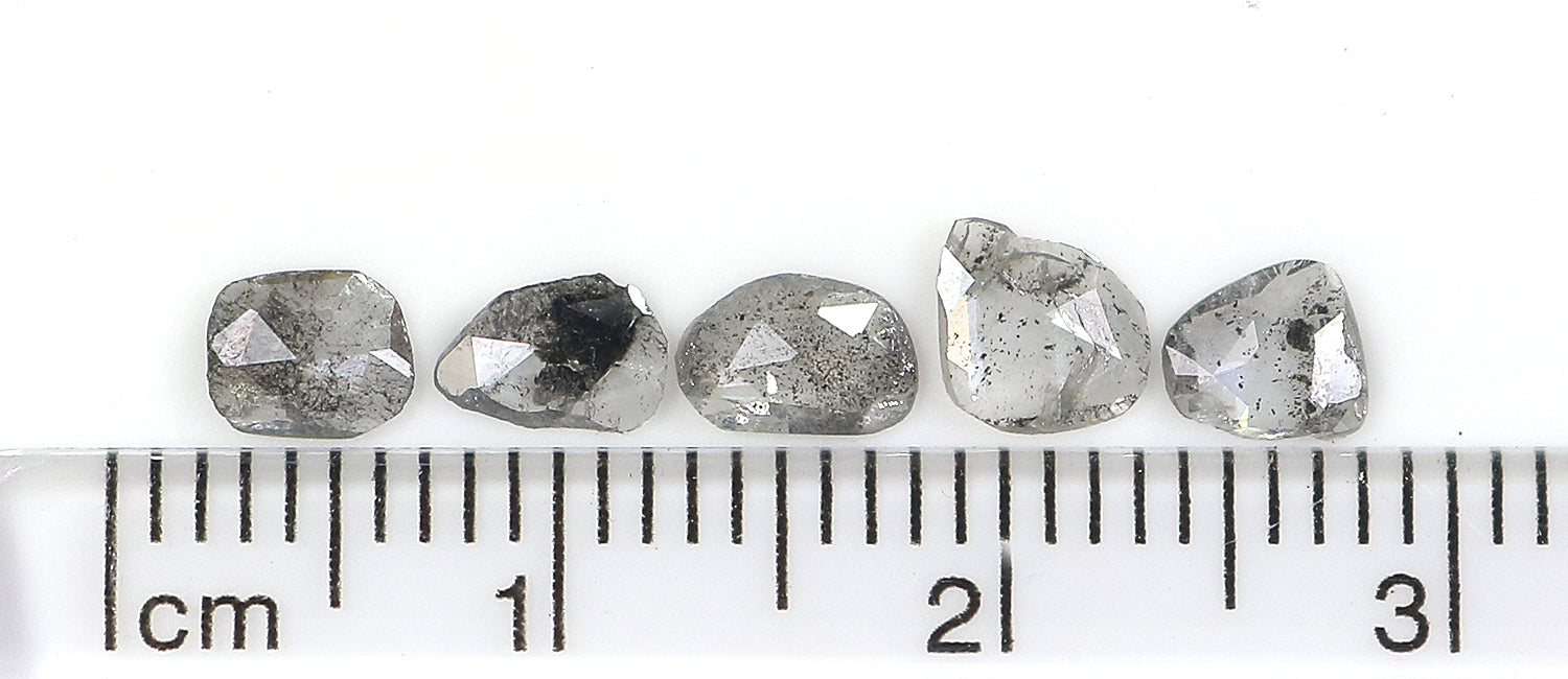 1.06 Ct Natural Loose Slice Shape Diamond Salt And Pepper Slice Cut Diamond 4.40 MM Natural Black Grey Diamond Irregular Cut Diamond LQ1514