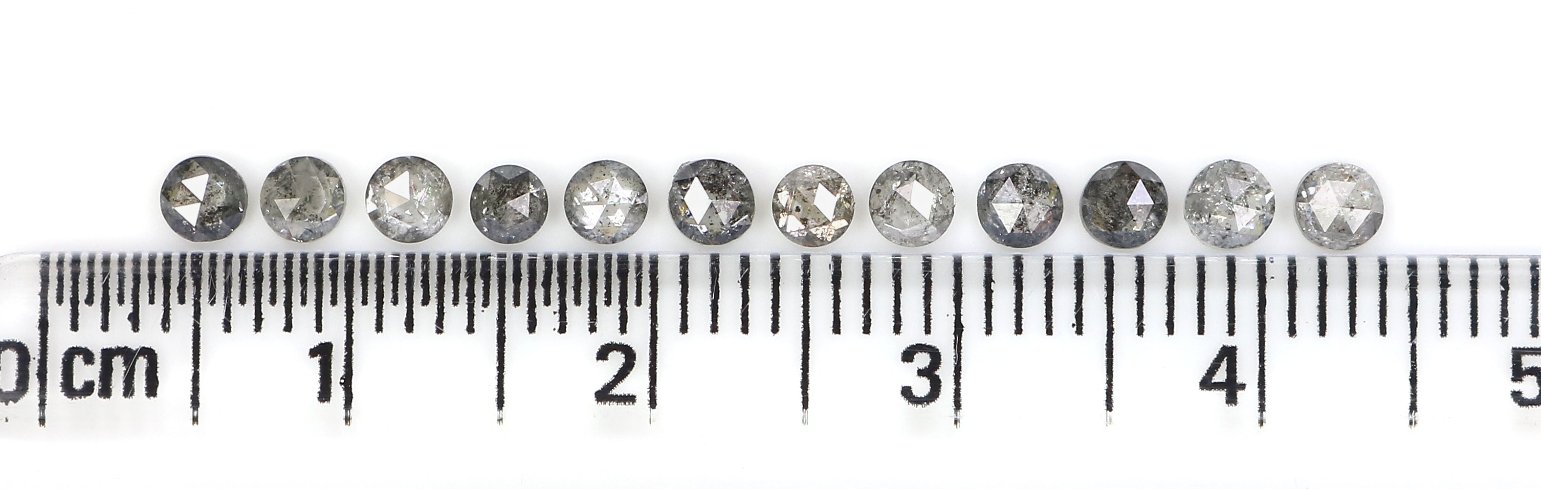 1.18 Ct Natural Loose Round Rose Cut Diamond Salt And Pepper Round Diamond 2.60 MM Natural Black Grey Color Round Rose Cut Diamond KQ2702