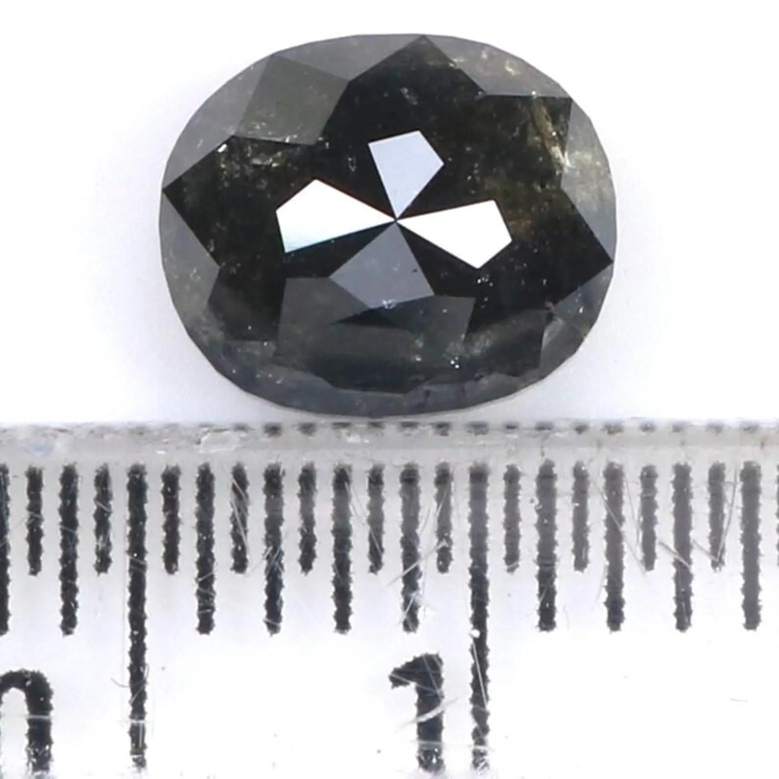 1.35 CT Natural Loose Oval Shape Diamond Salt And Pepper Oval Diamond 6.70 MM Natural Diamond Black Grey Color Oval Rose Cut Diamond NQ9301