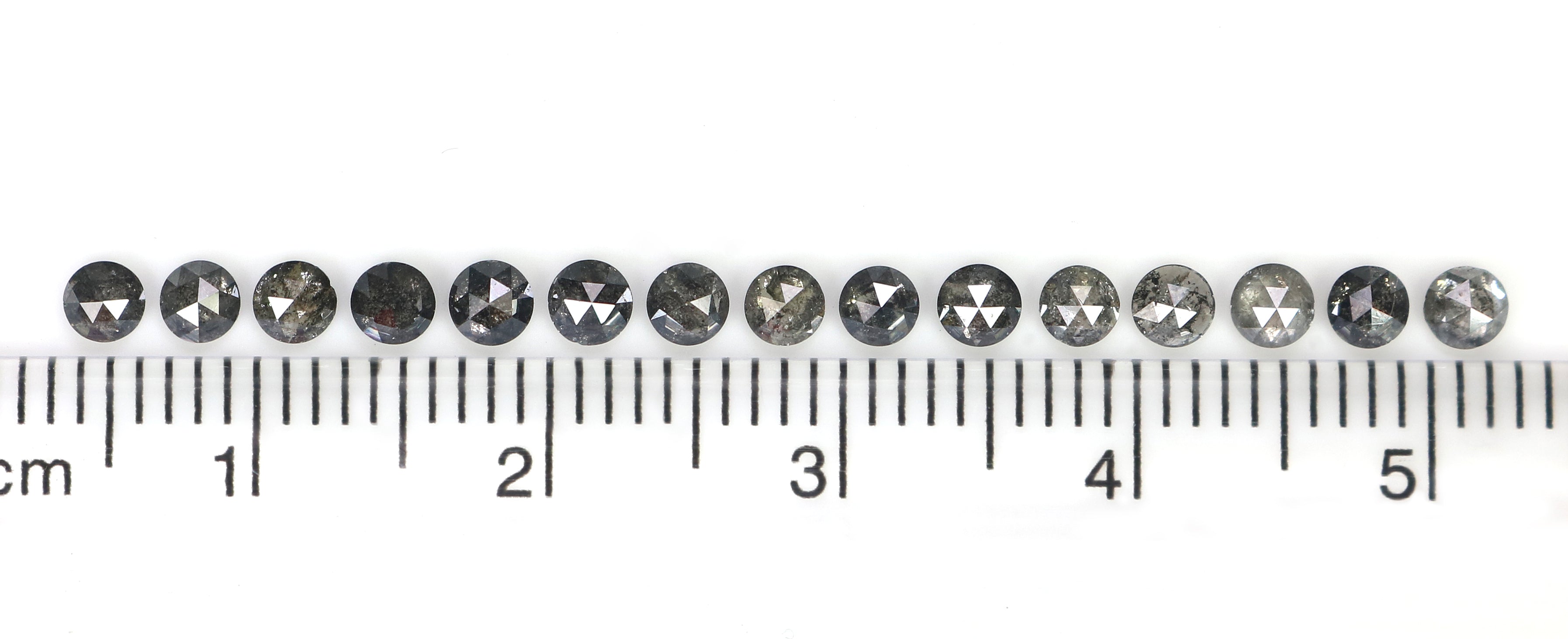 1.45 Ct Natural Loose Round Rose Cut Diamond Salt And Pepper Round Shape Diamond 2.70 MM Natural Black Grey Color Rose Cut Diamond L1822