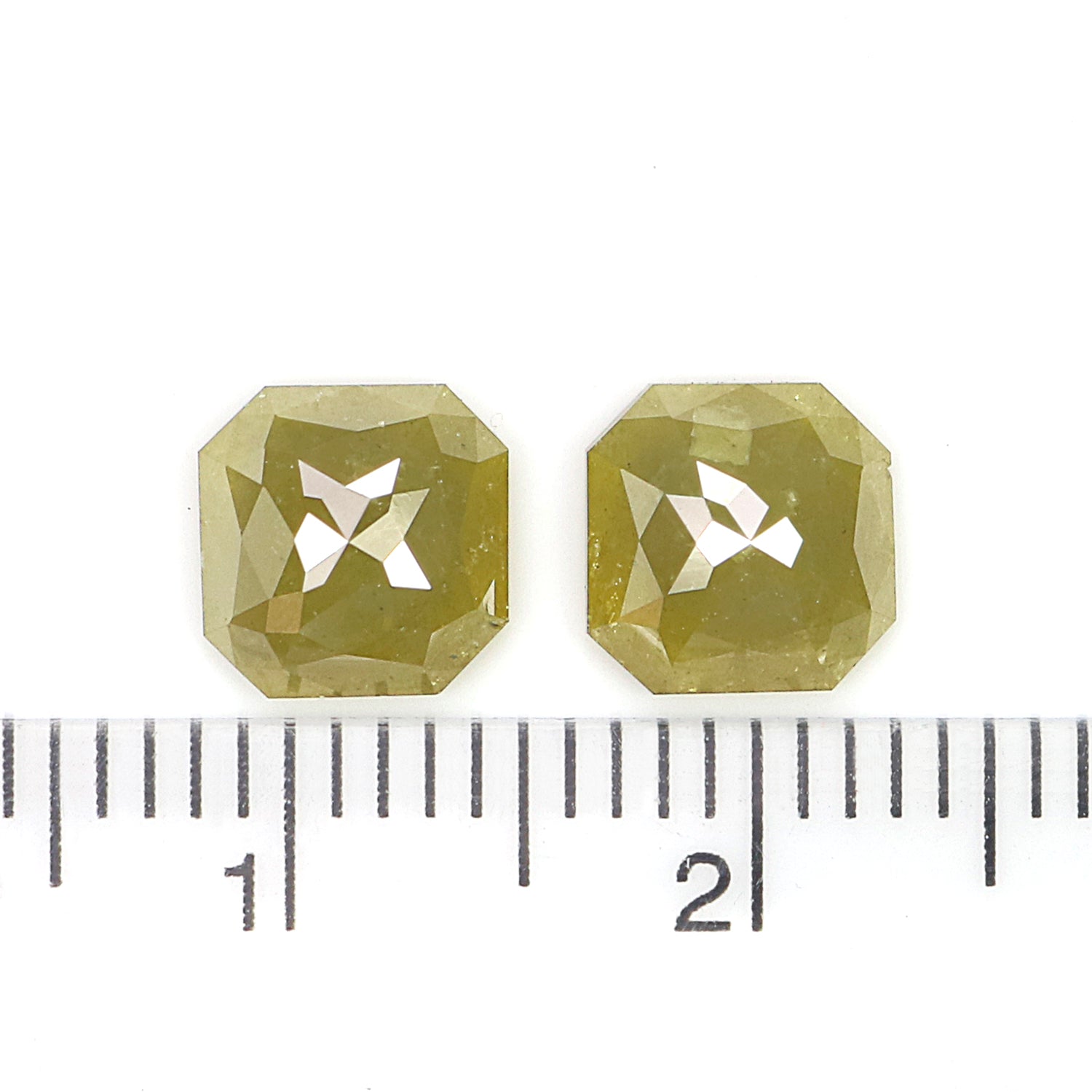 2.39 CT Natural Loose Radiant Shape Pair Diamond Green Color Radiant Cut Diamond 6.70 MM Natural Loose Diamond Radiant Cut Diamond QKB622