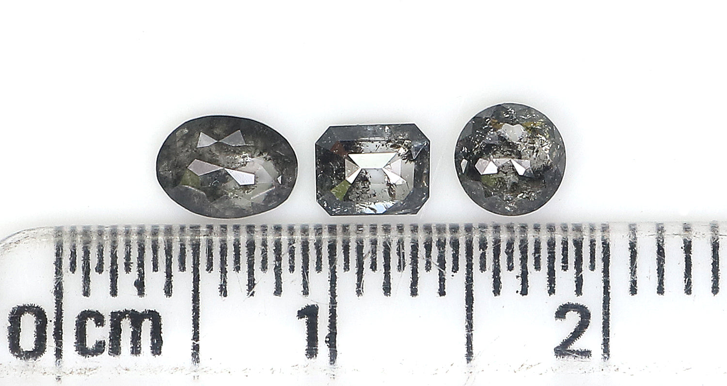 0.94 CT Natural Loose Mix Shape Diamond Salt And Pepper Mix Shape Diamond 4.10 MM Natural Black Grey Color Mix Shape Rose Cut Diamond LQ195