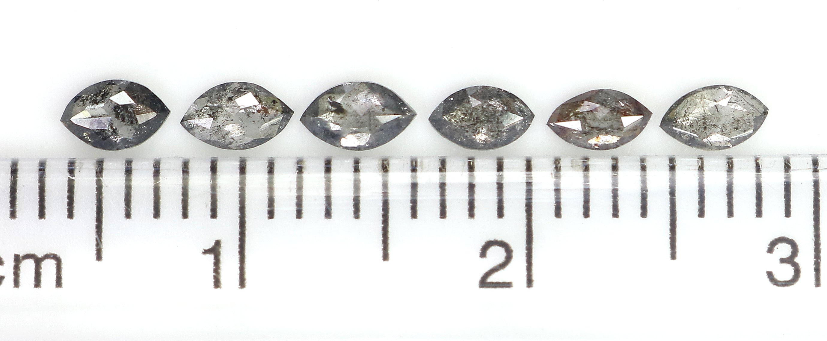 0.50 CT Natural Loose Marquise Shape Diamond Salt And Pepper Marquise Cut Diamond 4.10 MM Black Grey Color Marquise Rose Cut Diamond LQ2813
