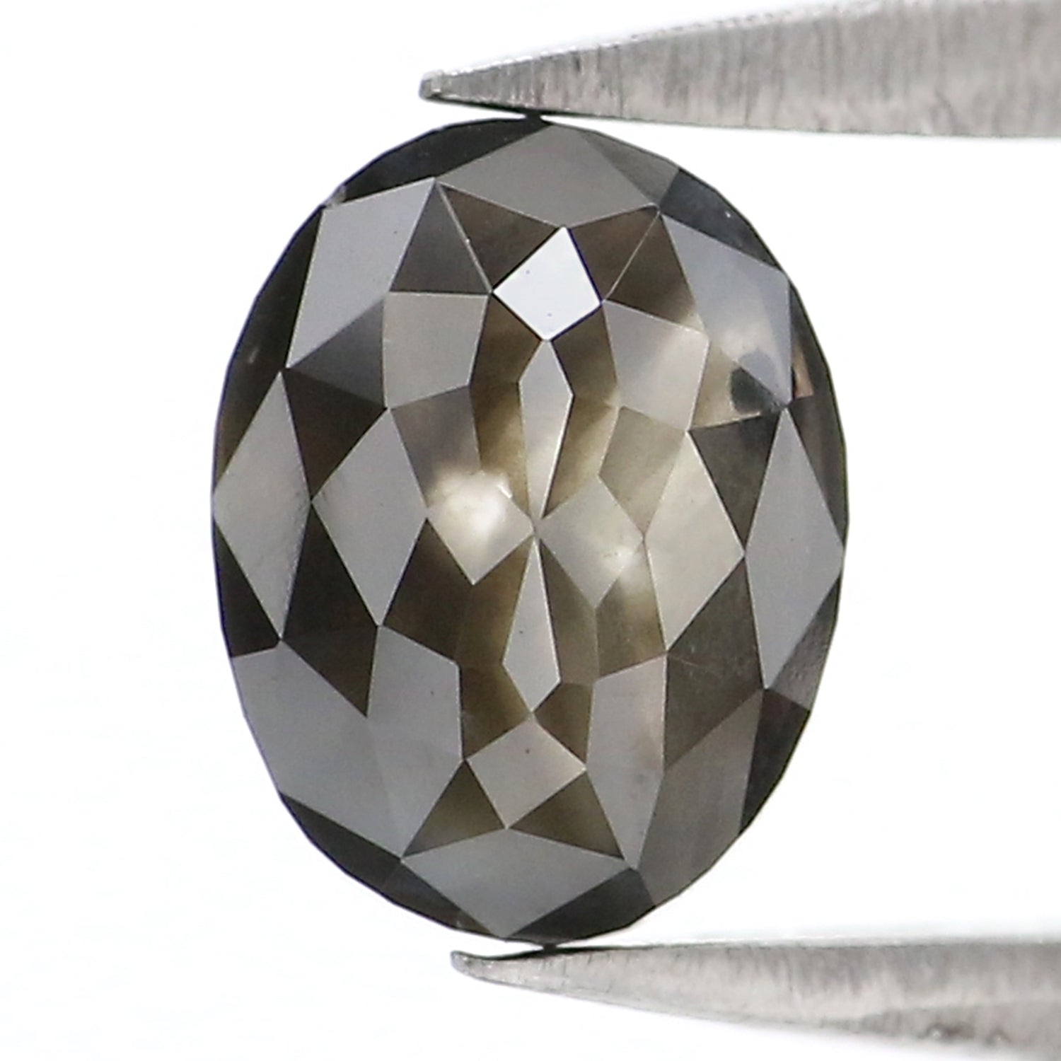 0.84 CT Natural Loose Oval Shape Diamond Black Color Oval Shape Diamond 6.30 MM Natural Loose Black Color Oval Rose Cut Diamond QL8355