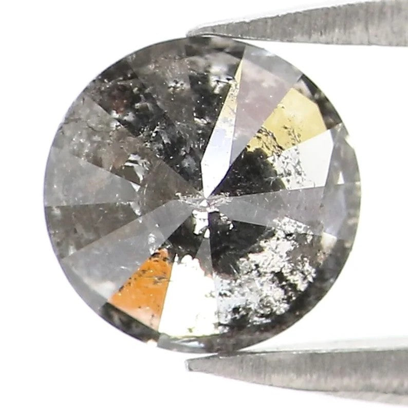 0.85 CT Natural Loose Round Shape Diamond Salt And Pepper Round Cut Diamond 5.65 MM Natural Loose Diamond Round Brilliant Cut Diamond NQ2254