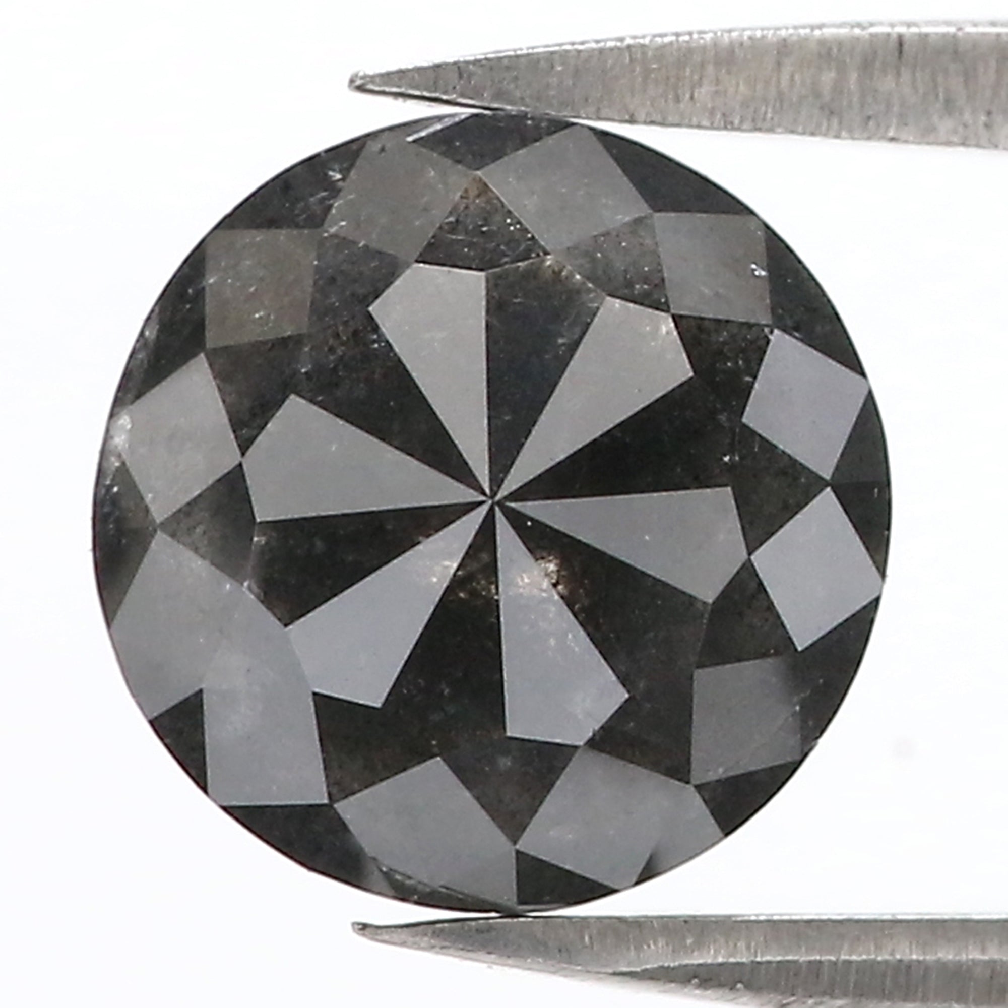 2.69 Ct Natural Loose Round Rose Cut Diamond Black Color Rose Cut Diamond 9.00 MM Natural Loose Diamond Black Round Rose Cut Diamond QL180