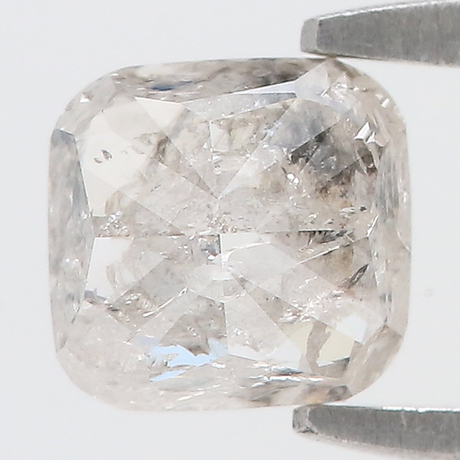 0.97 CT Natural Loose Cushion Shape Diamond Salt And Pepper Cushion Diamond 5.20 MM Natural Grey Color Cushion Brilliant Cut Diamond LQ7410