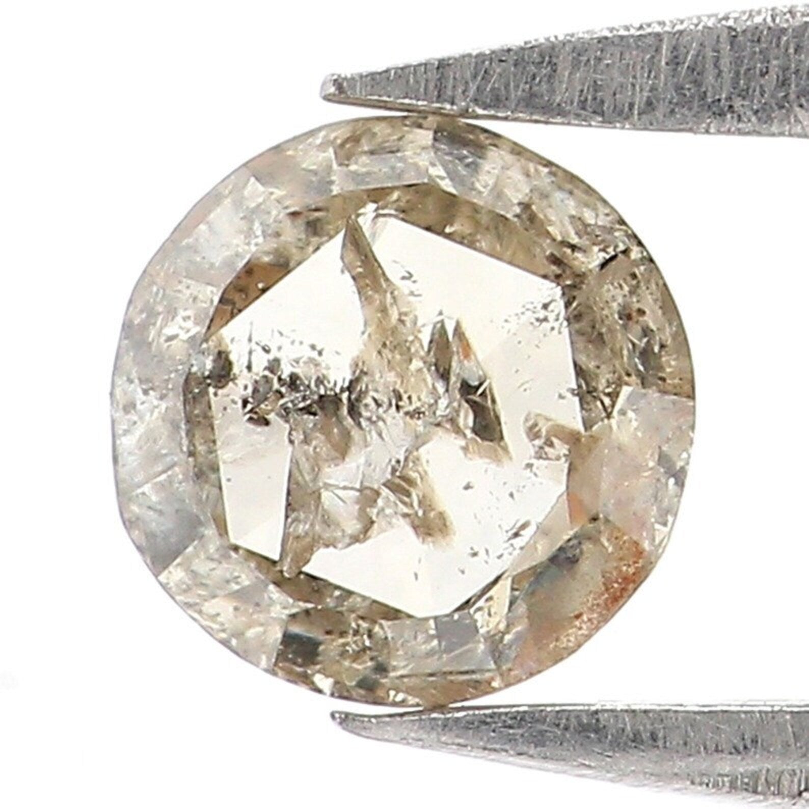 0.52 CT Natural Loose Round Shape Diamond Salt And Pepper Round Cut Diamond 4.90 MM Natural Diamond Black Grey Color Round Rose Cut NQ905