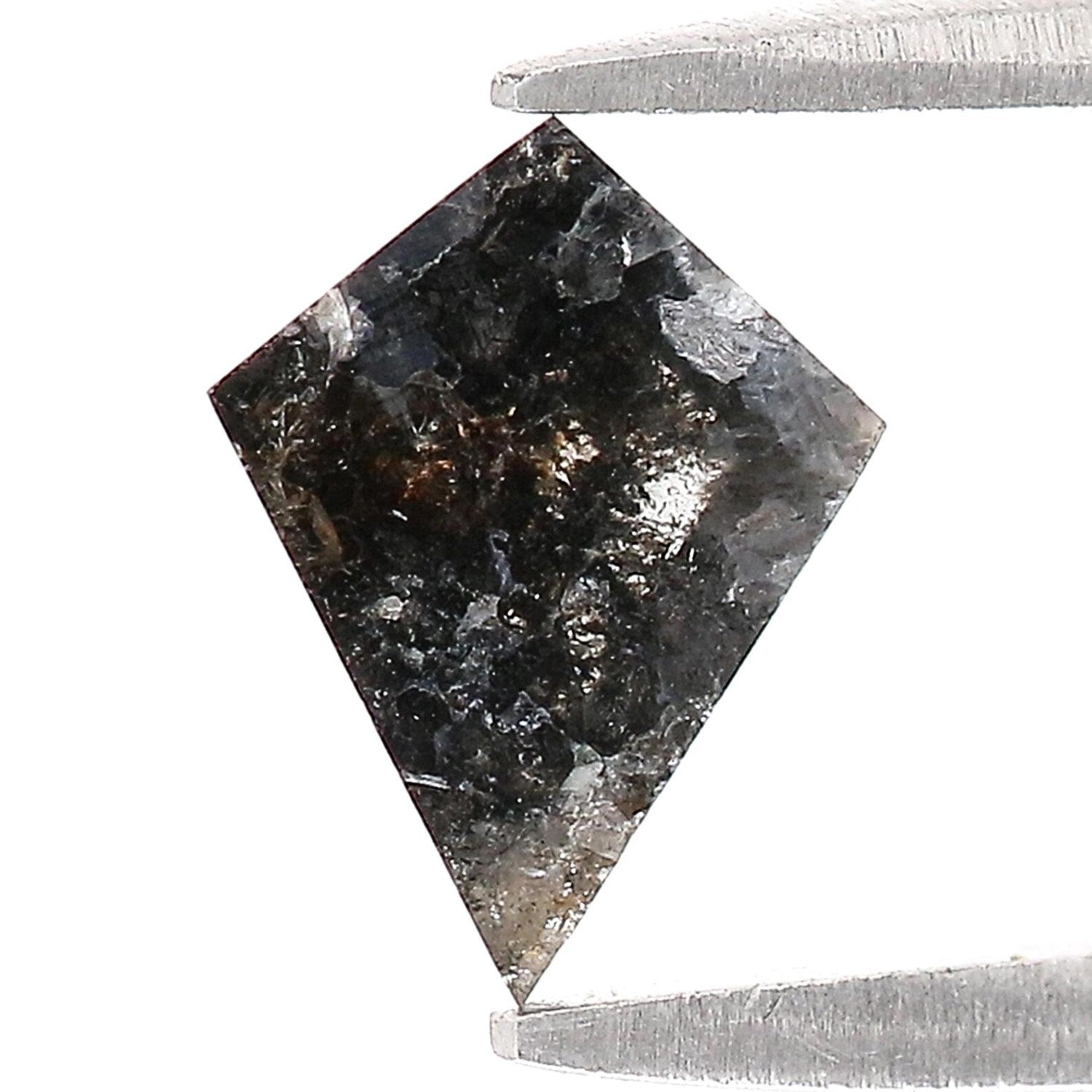 0.81 CT Natural Loose Kite Shape Diamond Salt And Pepper Kite Diamond 9.20 MM Natural Black Gray Color Diamond Kite Rose Cut Diamond N2593