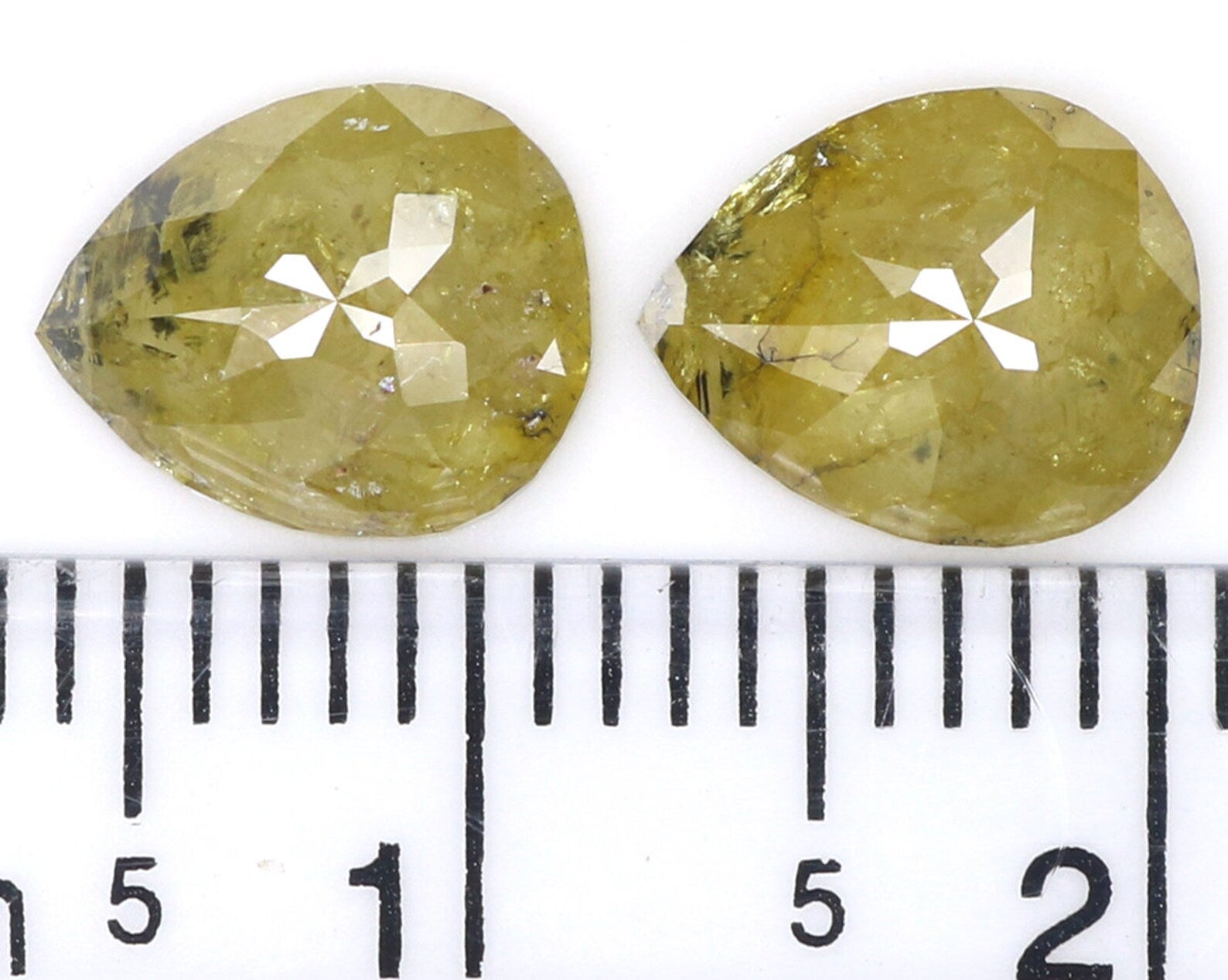 2.37 CT Natural Loose Pear Cut Pair Diamond Yellow Color Pear Shape Diamond 8.30 MM Natural Loose Diamond Pear Pair Rose Cut Diamond KDN7027