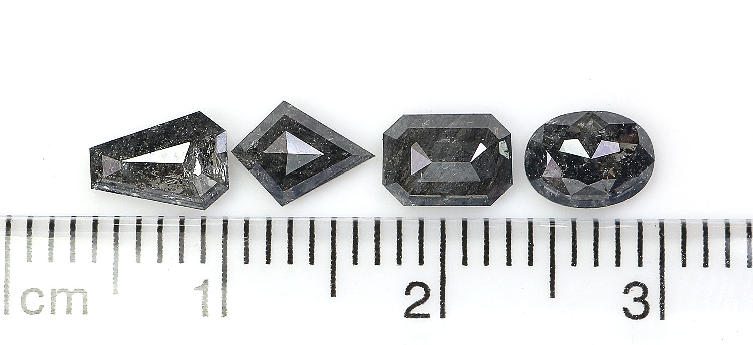 2.06 CT Natural Loose Mix Shape Diamond Salt And Pepper Mix Shape Diamond 5.95 MM Natural Black Grey Color Mix Shape Rose Cut Diamond QL797