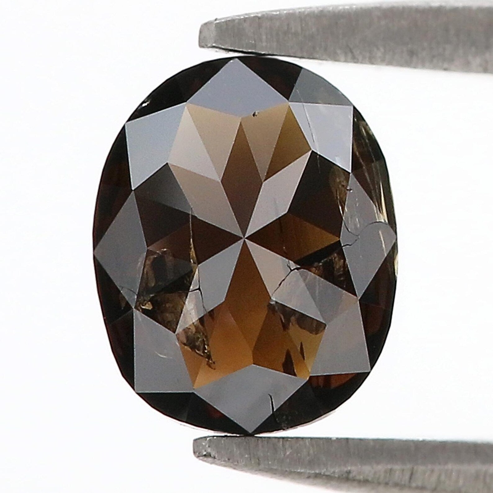 1.22 CT Natural Loose Oval Shape Diamond Brown Color Oval Cut Diamond 7.20 MM Natural Loose Diamond Brown Color Oval Rose Cut Diamond NQ1094