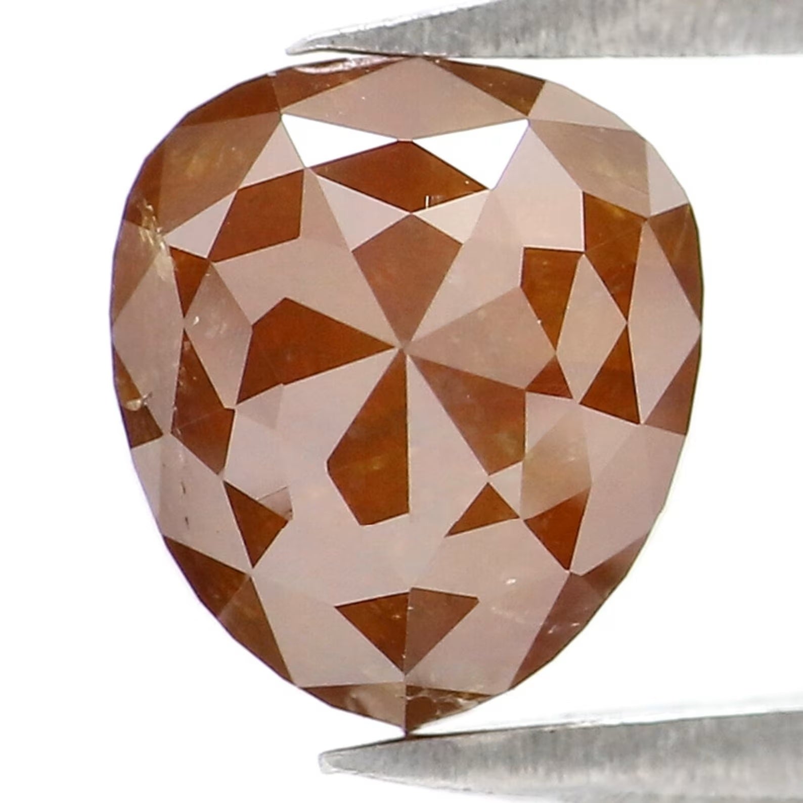 1.90 CT Natural Loose Heart Shape Diamond Brown Color Heart Cut Diamond 7.05 MM Natural Diamond Brown Color Heart Rose Cut Diamond NQ2393