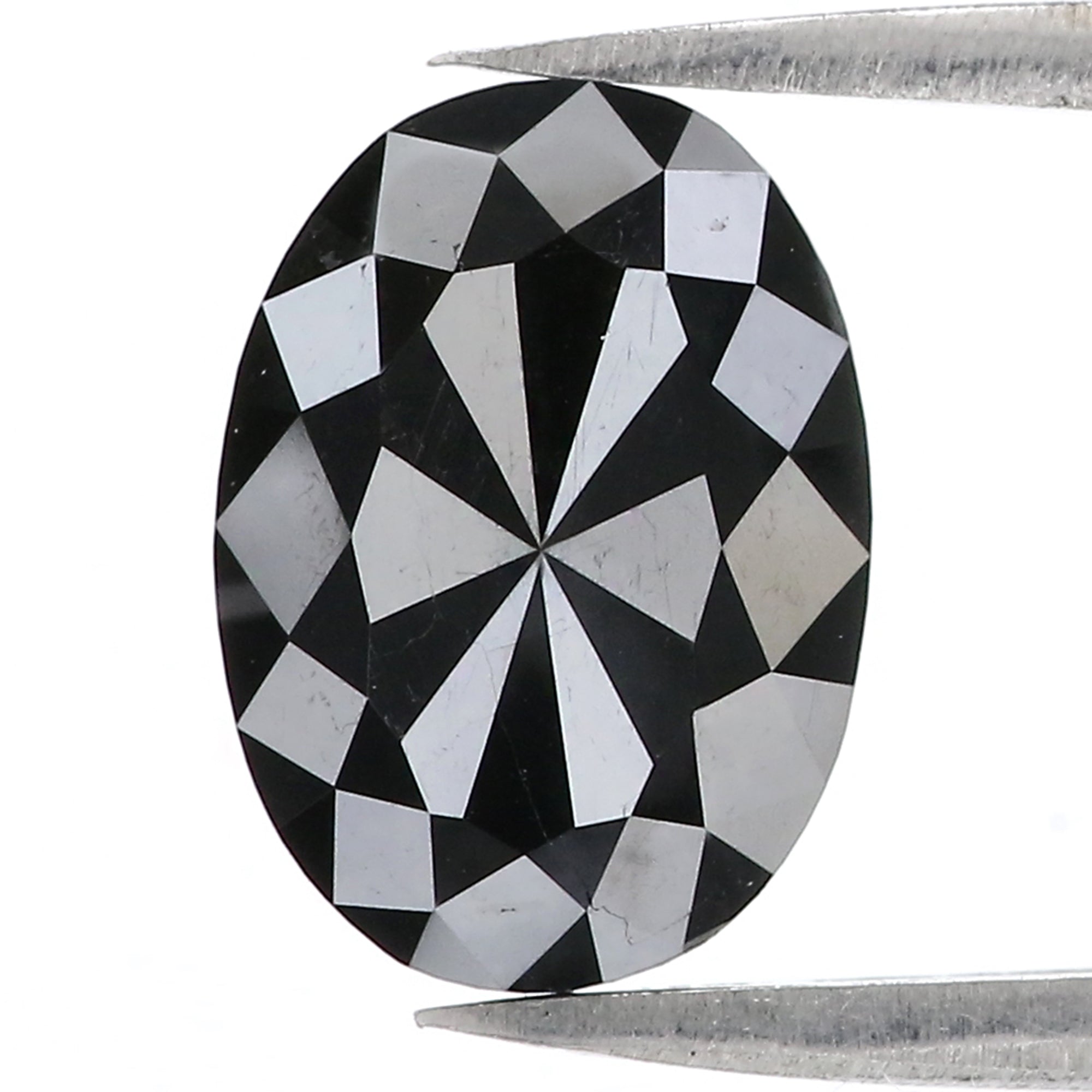 4.62 CT Natural Loose Oval Cut Diamond Black Oval Diamond 11.90 MM Natural Loose Diamond Black Color Oval Shape Rose Cut Diamond LQ3118
