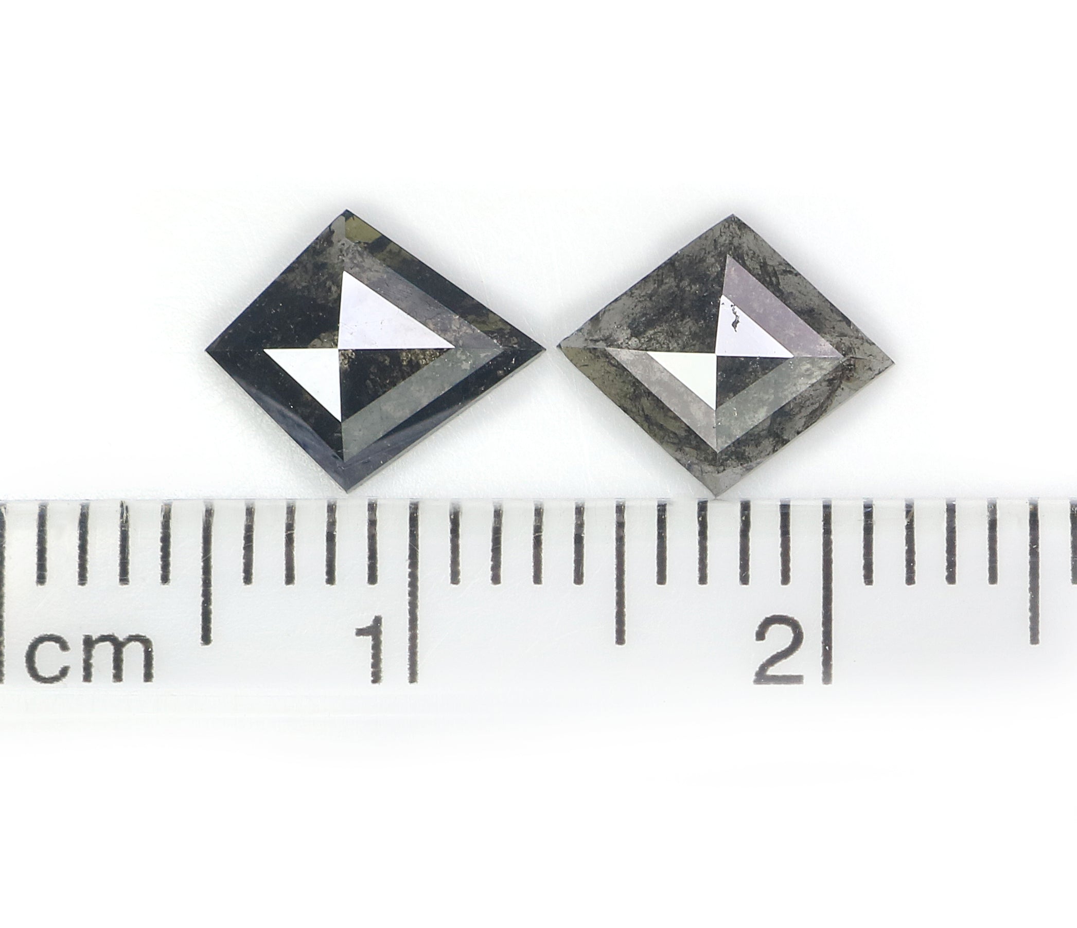 1.13 CT Natural Loose Kite Cut Pair Diamond Salt And Pepper Kite Shape Diamond 8.30 MM Natural Black Grey Color Kite Rose Cut Diamond N2605