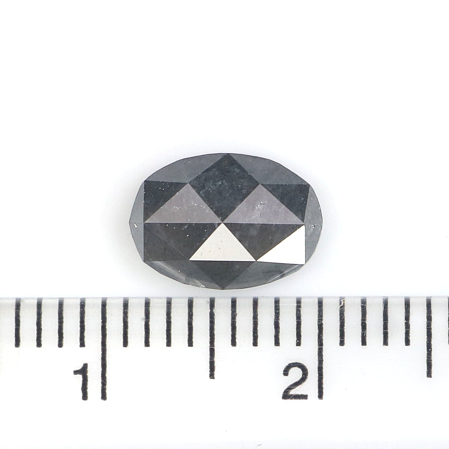 1.60 CT Natural Loose Oval Shape Diamond Salt And Pepper Oval Rose Cut Diamond 8.90 MM Black Grey Color Oval Shape Rose Cut Diamond QL2123