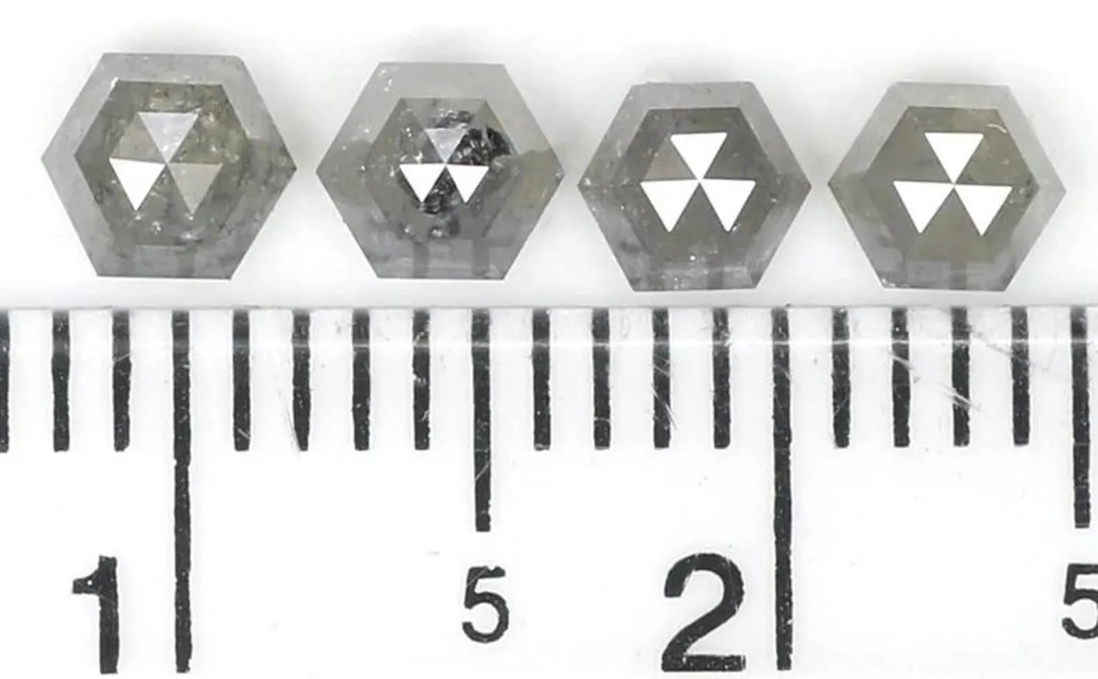 1.14 CT Natural Loose Hexagon Cut Diamond Salt And Pepper Hexagon Diamond 3.50 MM Natural Diamond Grey Color Hexagon Rose Cut Diamond NQ8779