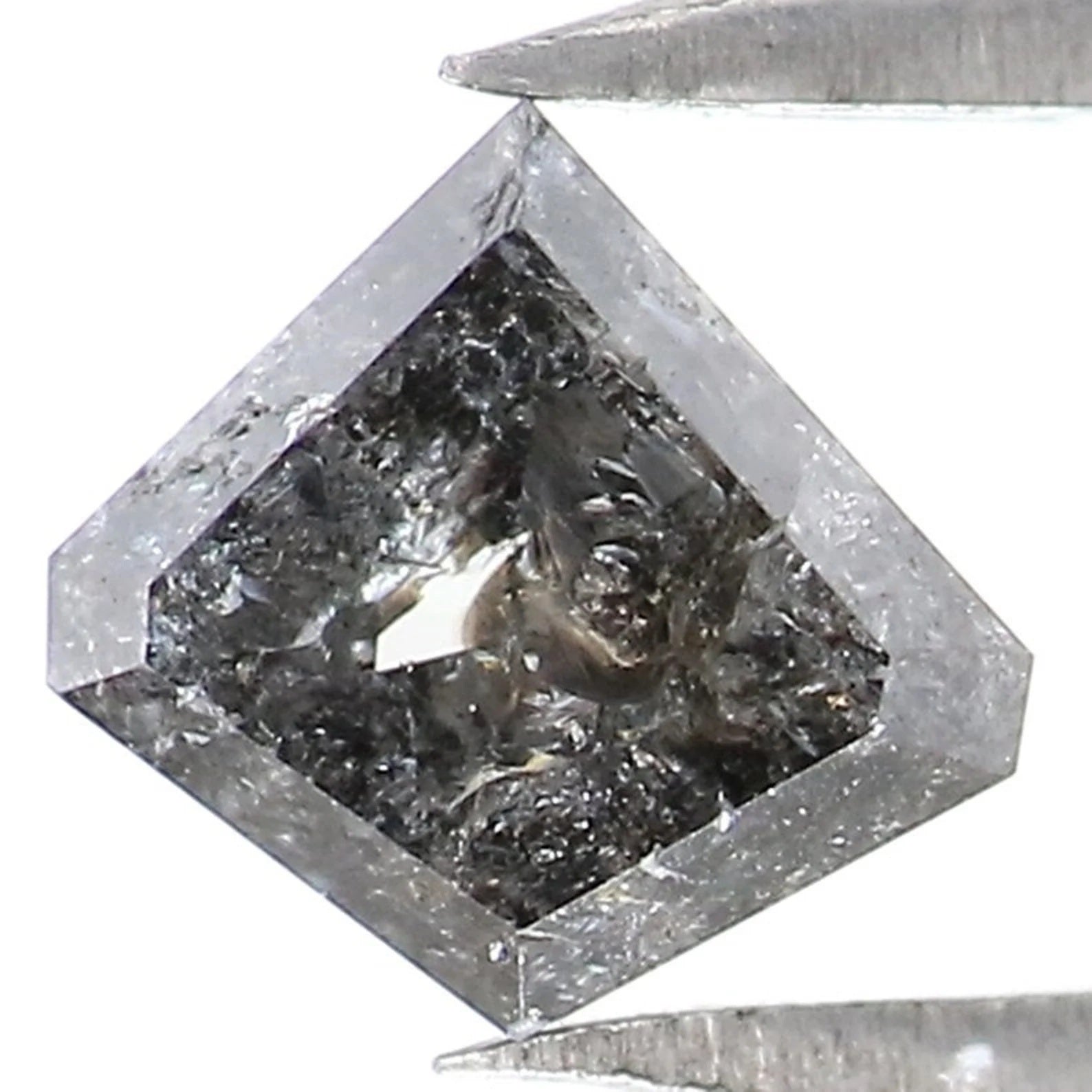 0.65 CT Natural Loose Shield Shape Diamond Salt And Pepper Shield Cut Diamond 5.70 MM Black Grey Color Shield Shape Rose Cut Diamond NQ8100