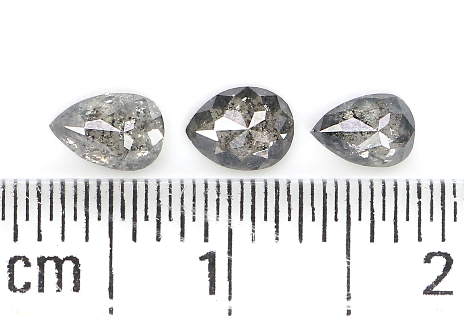 0.60 CT Natural Loose Pear Shape Diamond Salt And Pepper Pear Diamond 4.90 MM Natural Loose Black Grey Color Pear Rose Cut Diamond LQ2882