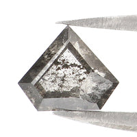 0.85 Ct Natural Loose Shield Shape Diamond Salt And Pepper Shield Cut Diamond 5.90 MM Black Gray Color Shield Shape Rose Cut Diamond QL9512