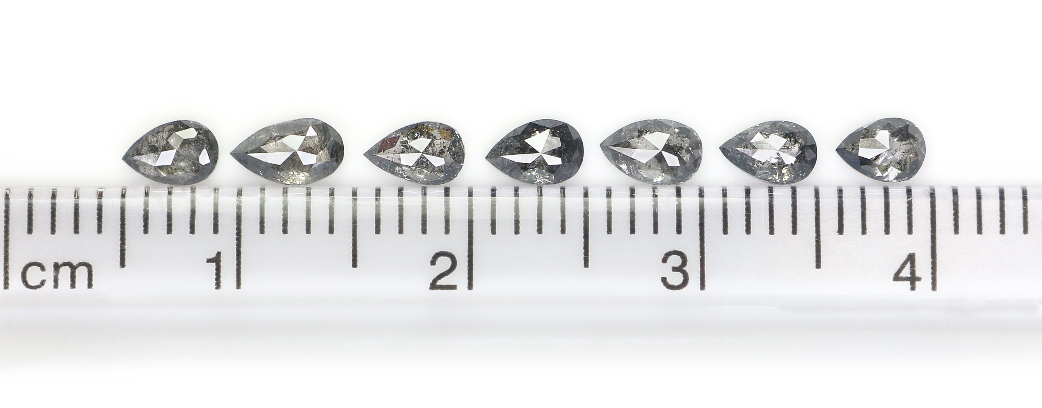 1.07 CT Natural Loose Pear Shape Diamond Salt And Pepper Pear Cut Diamond 3.90 MM Natural Loose Black Grey Color Pear Rose Cut Diamond L1279