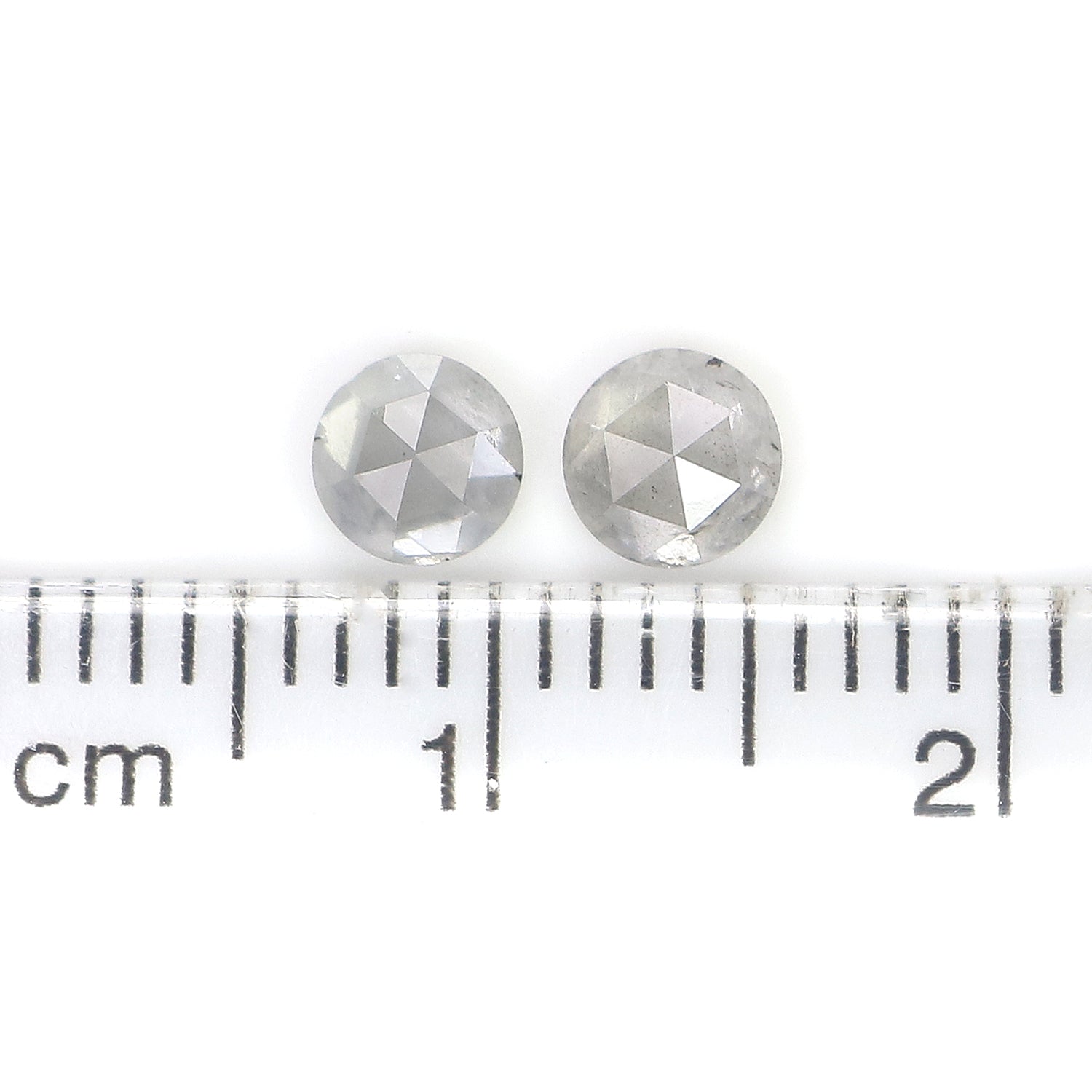 0.75 CT Natural Loose Round Shape Pair Diamond Grey Color Round Cut Diamond 4.30 MM Natural Loose Grey Color Round Rose Cut Diamond KQ2657