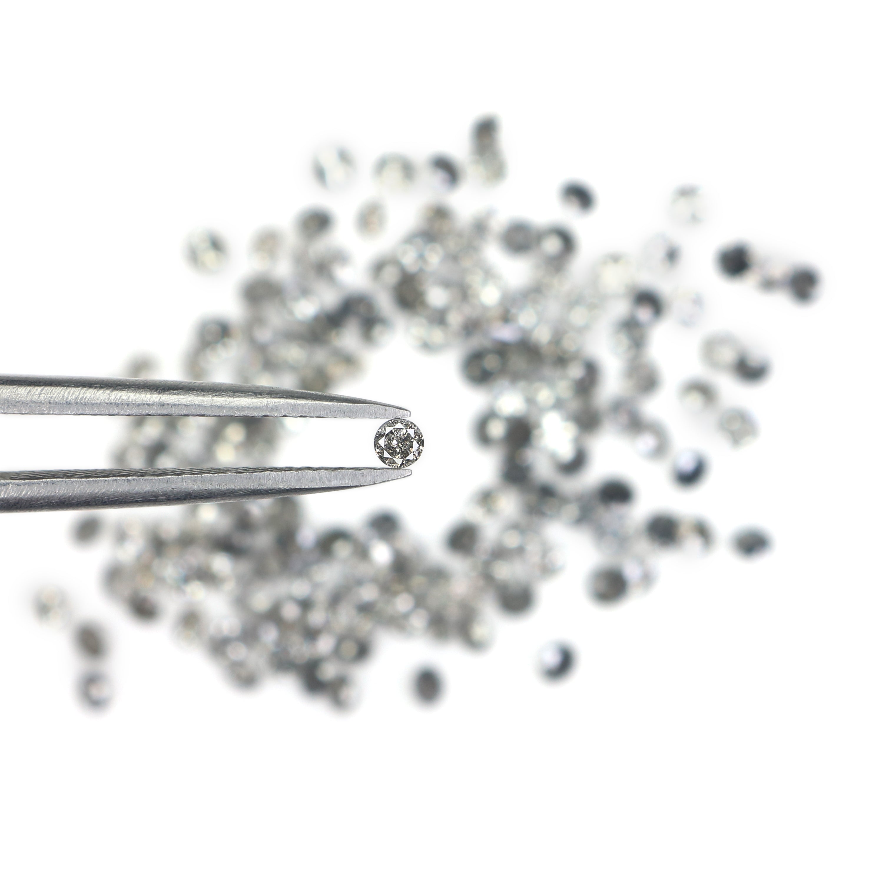 Natural Loose Round Brilliant Cut Salt And Pepper Diamond Black Grey Color Round Diamond Low Price 1.00 to 3.50 MM Round Shape Diamond Q90